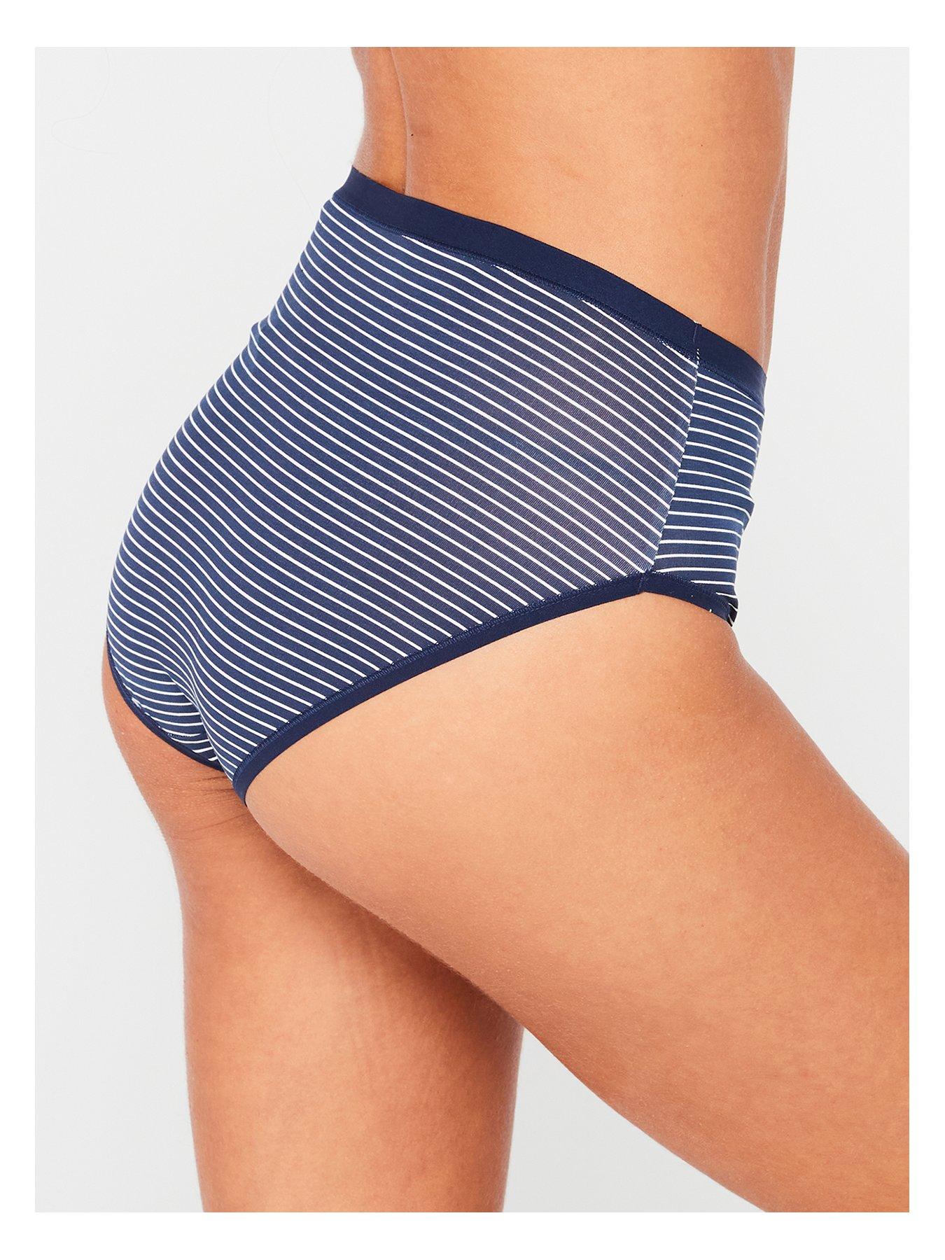  image of everyday-5-pk-cotton-plain-and-printed-full-high-waisted-briefs