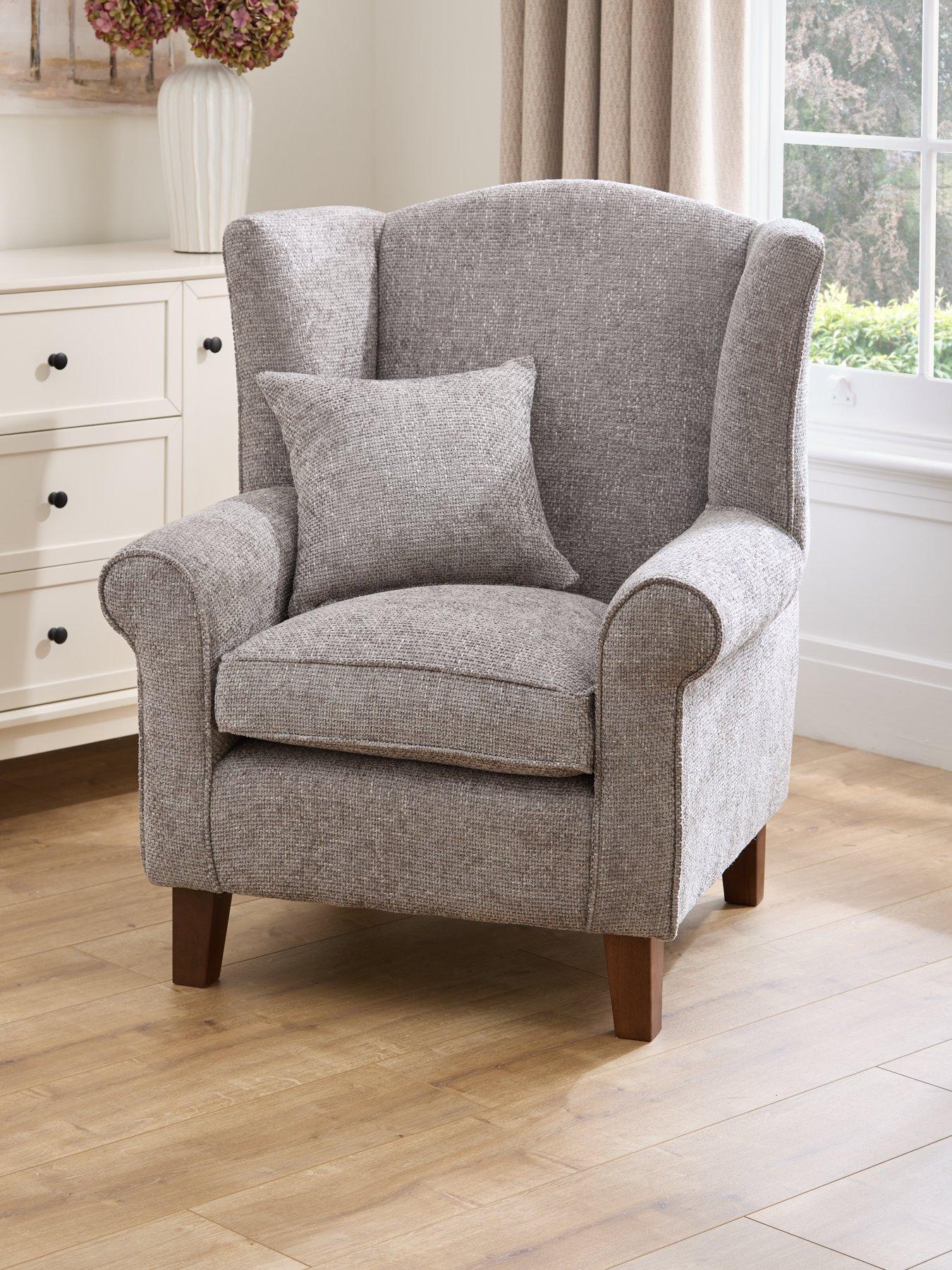 Very Home Denton Chunky Weave Fabric Wing Chair