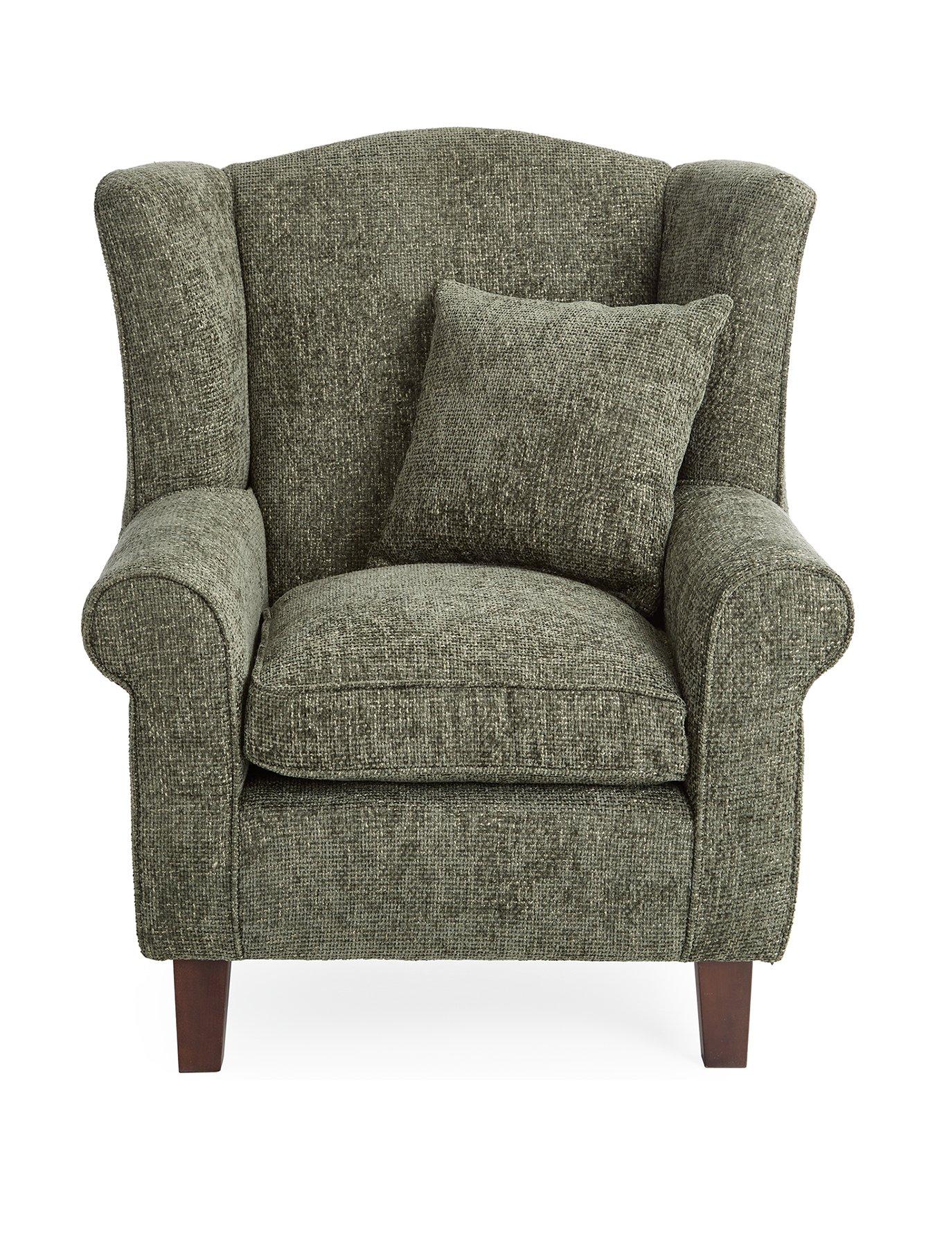  image of very-home-denton-chunky-weave-fabric-wingnbspchair