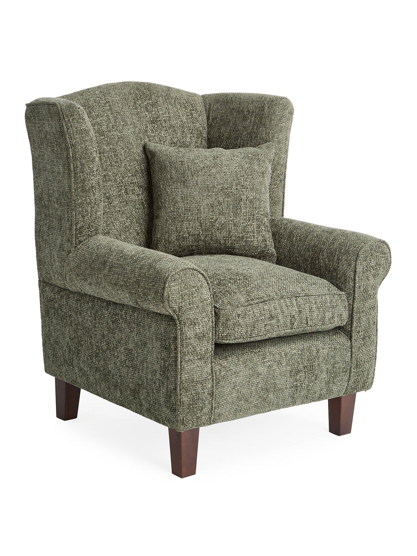  image of very-home-denton-chunky-weave-fabric-wingnbspchair