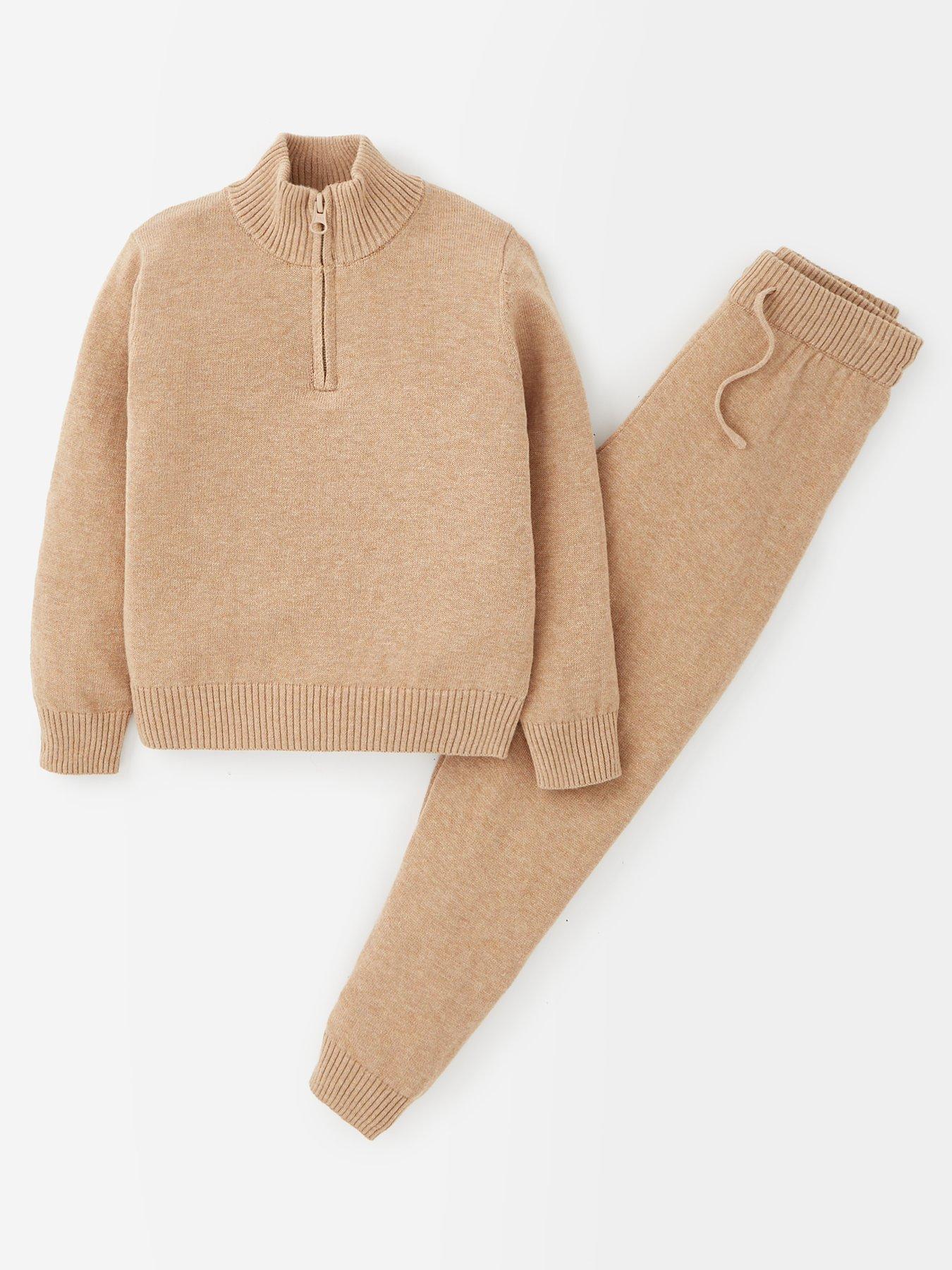 undefined Boys 1/2 Neck Knitted Jumper And Jogger Set - Multi