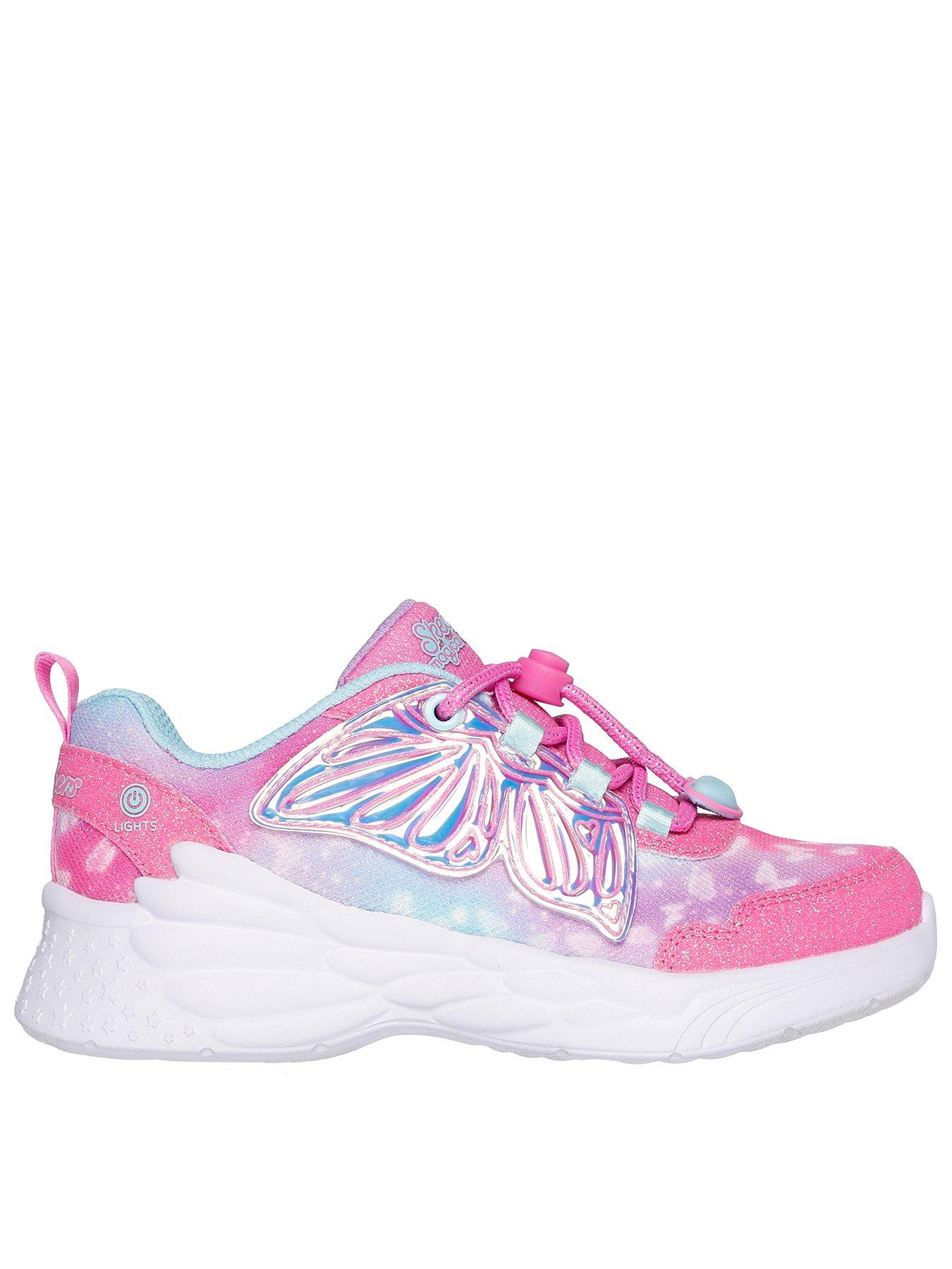 Skechers Girls Dream Racer Lighted Butterfly Wings Trainer littlewoods