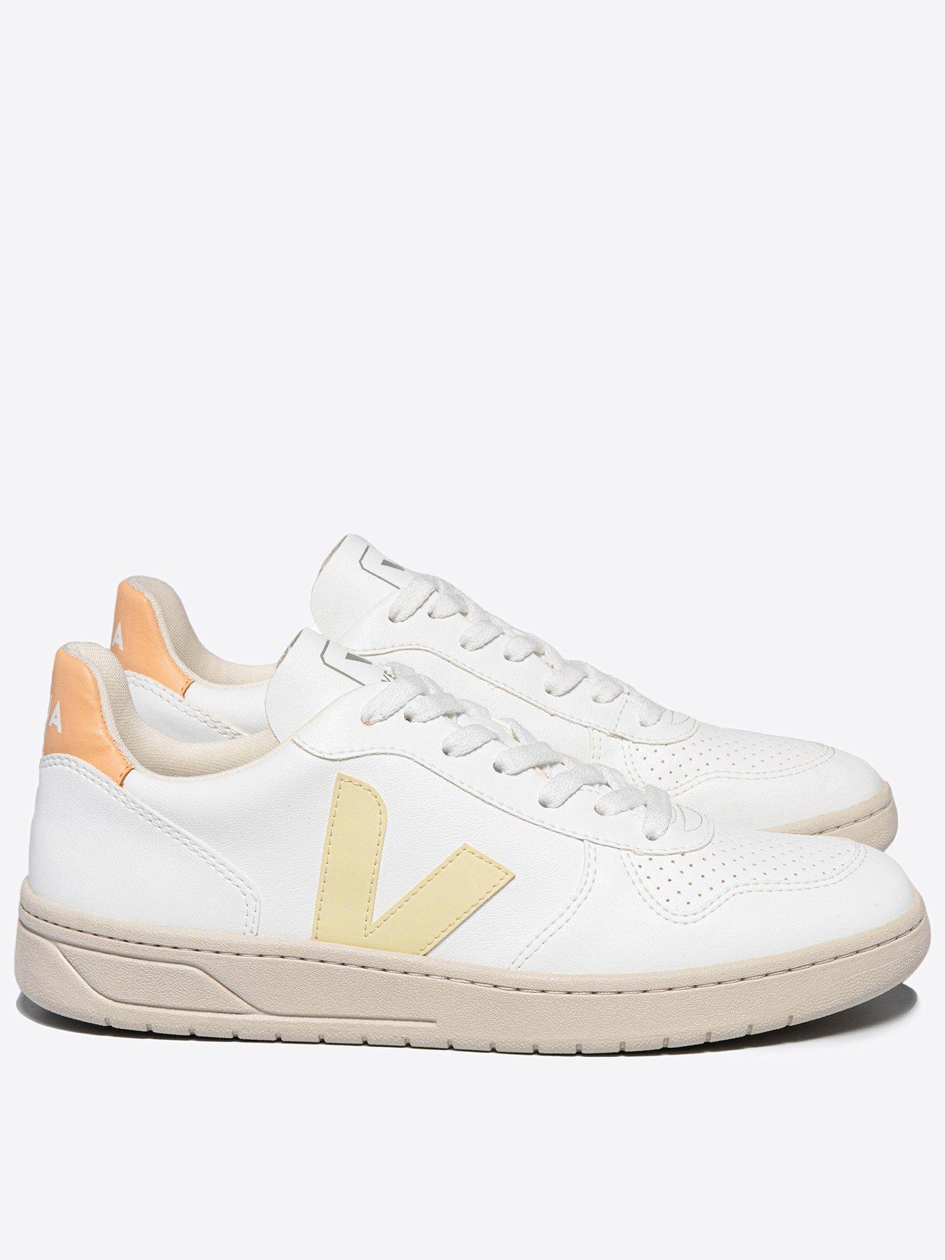 Image 1 of 4 of Veja Women's V-10 Trainers - White/Yellow