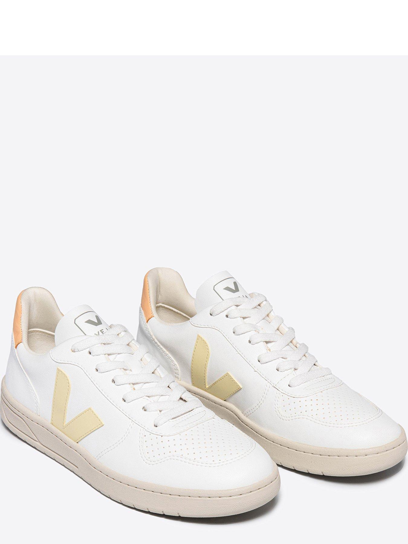 Image 2 of 4 of Veja Women's V-10 Trainers - White/Yellow
