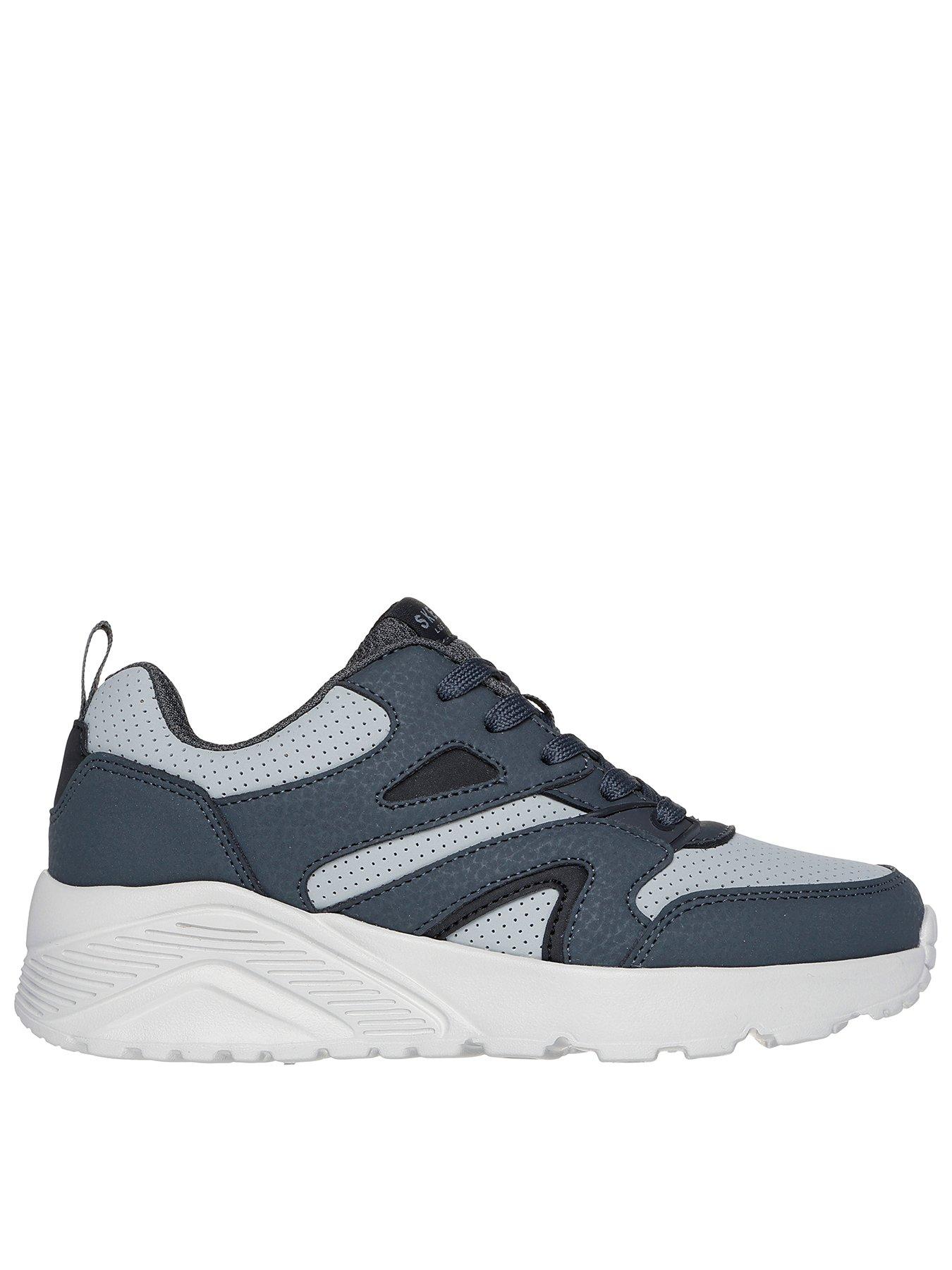  image of skechers-uno-lite-lace-up-trainer-grey