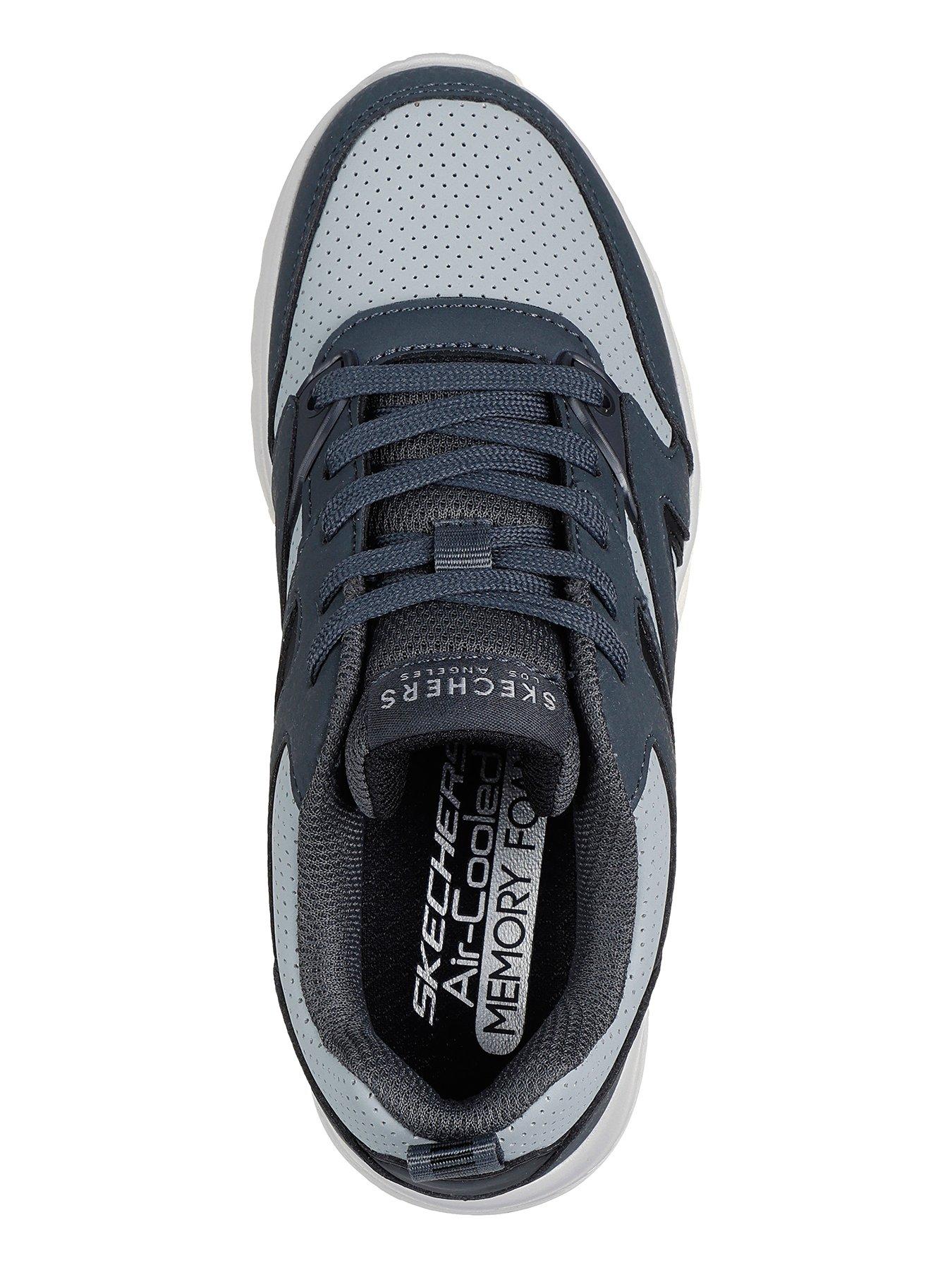  image of skechers-uno-lite-lace-up-trainer-grey