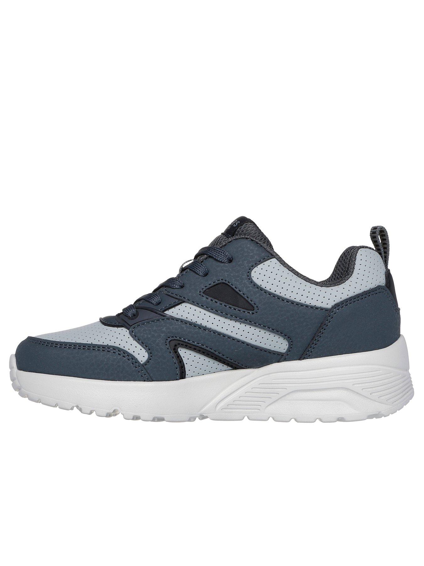  image of skechers-uno-lite-lace-up-trainer-grey