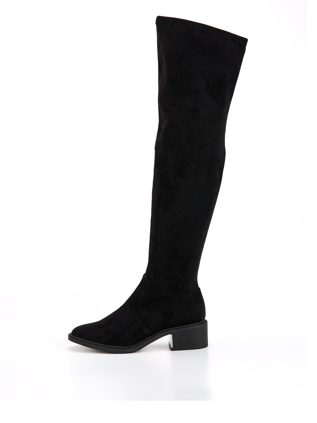 Image 1 of 7 of Everyday Wide Over The Knee Boot - Black