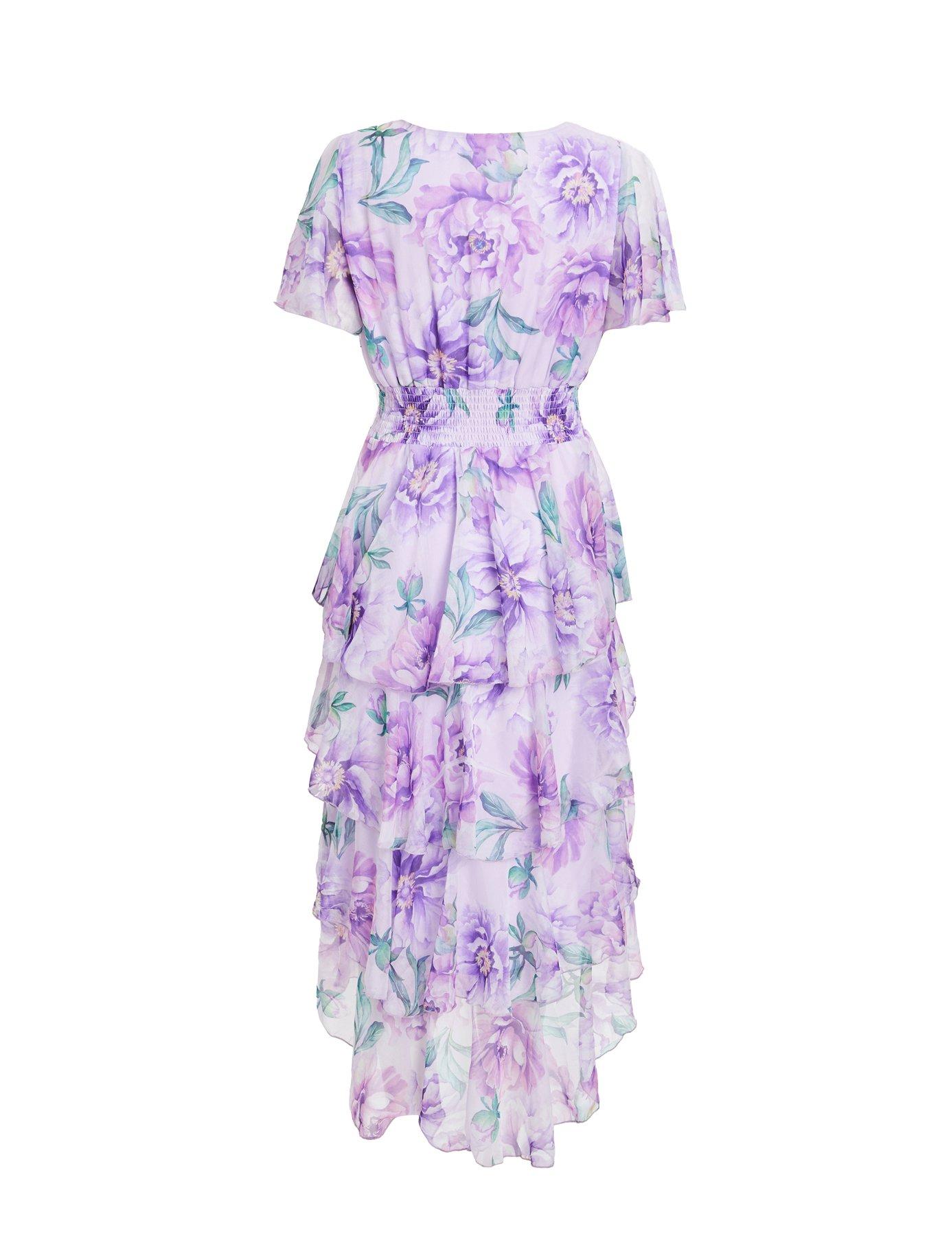 sachin and babi light blue dress Six Stories Bridesmaid bow shoulder chiffon maxi dress in lilac