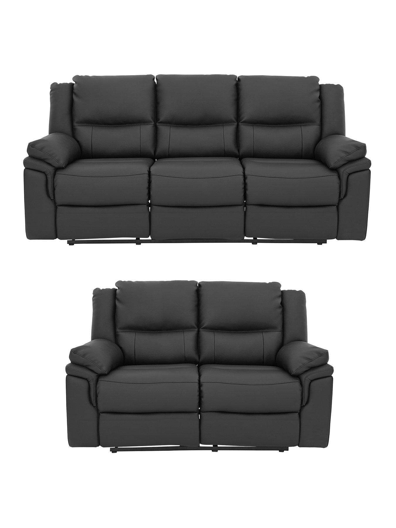 very-home-albion-luxury-faux-leather-3-2-seater-manual-recliner-sofas