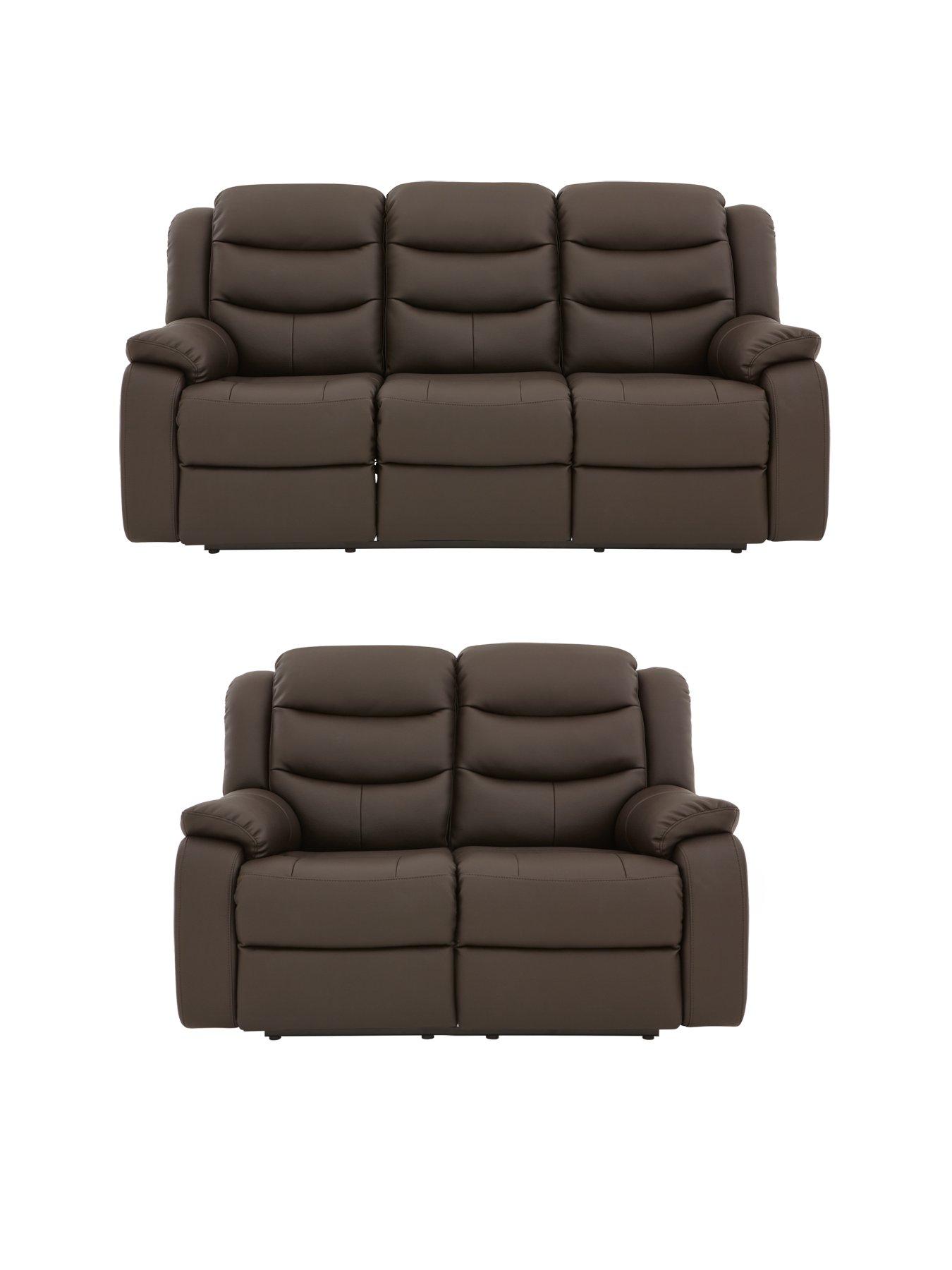 Very Home RothburyLuxury Faux Leather 3 + 2 Seater Manual Recliner Sofas