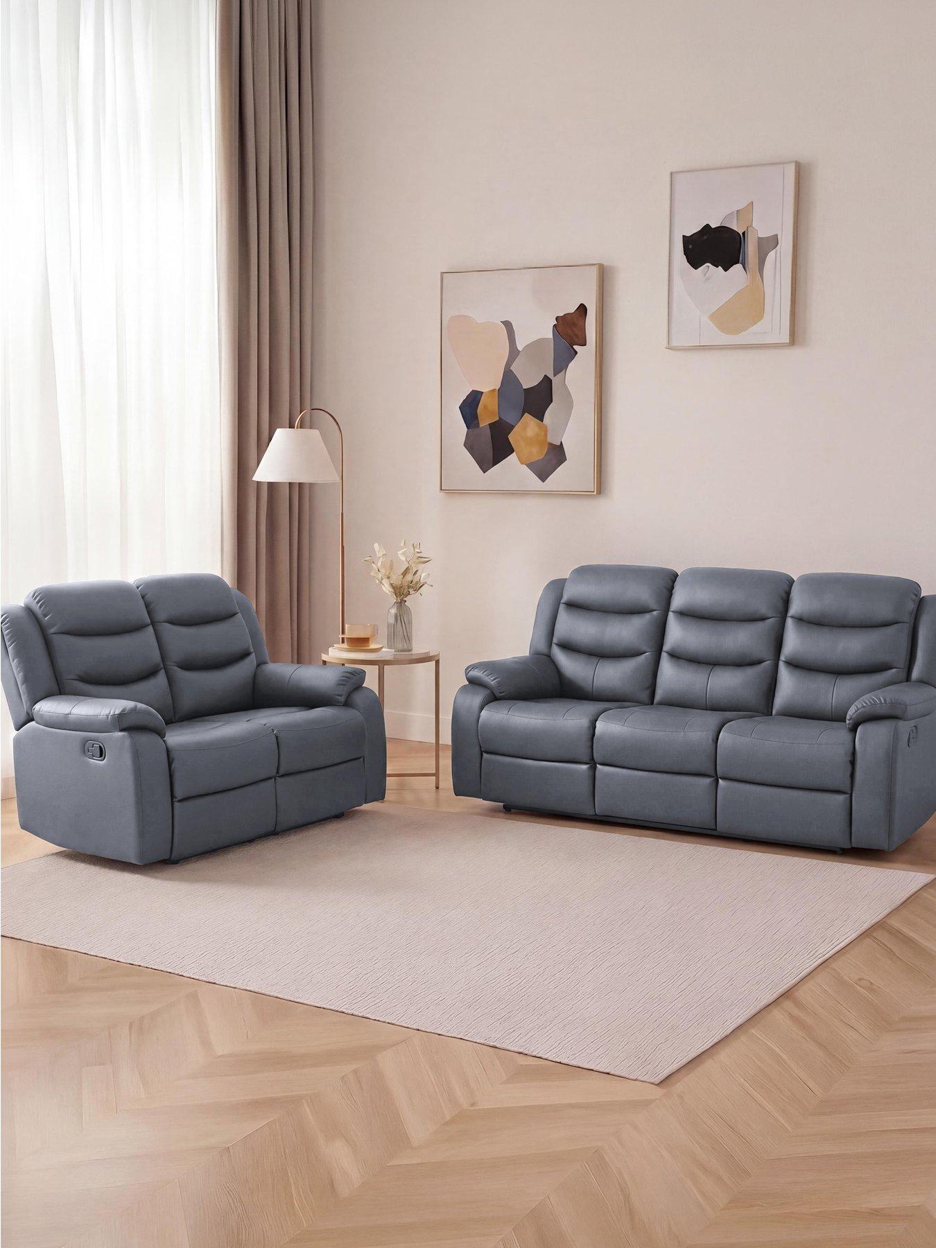 The Very Collection RothburyLuxury Faux Leather 3 + 2 Seater Manual Recliner Sofas - FSC® Certified