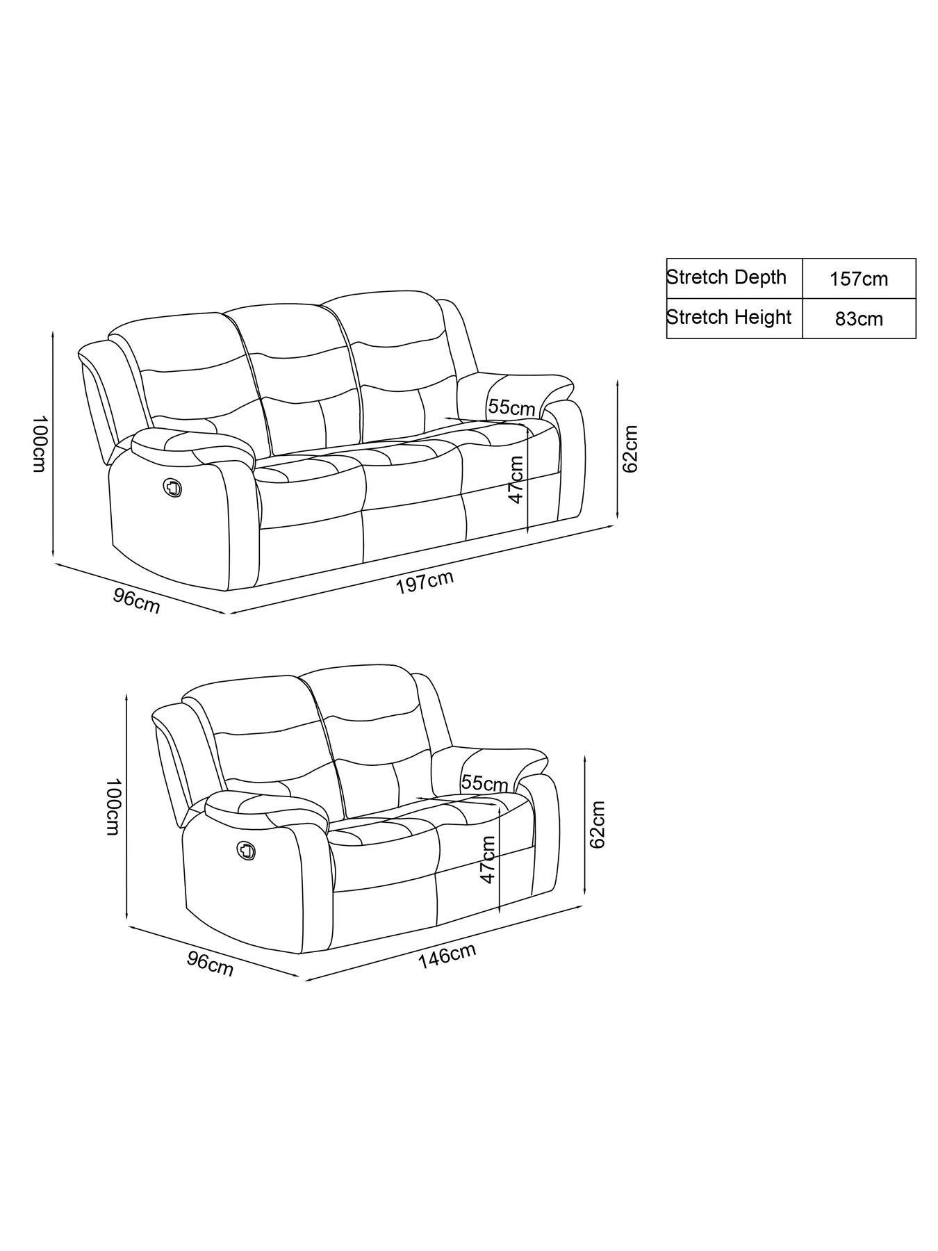 Image 2 of 2 of The Very Collection RothburyLuxury Faux Leather 3 + 2 Seater Manual Recliner Sofas - FSC&reg; Certified