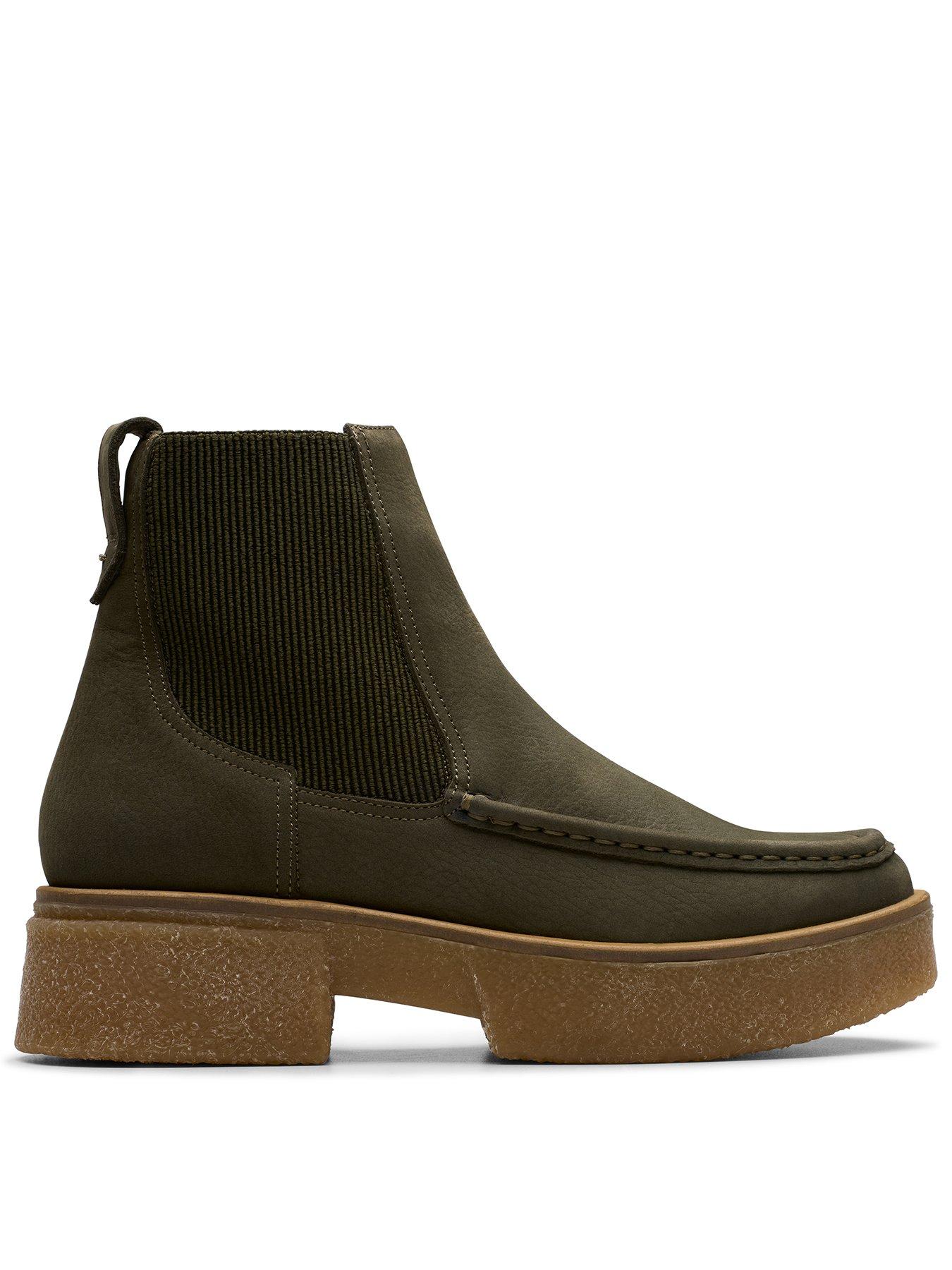  image of clarks-linoso-top-ankle-boot-dark-green