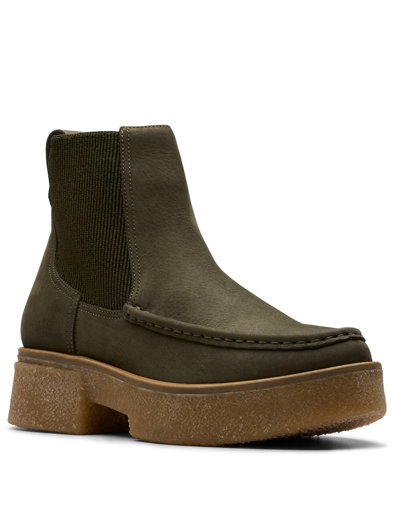  image of clarks-linoso-top-ankle-boot-dark-green