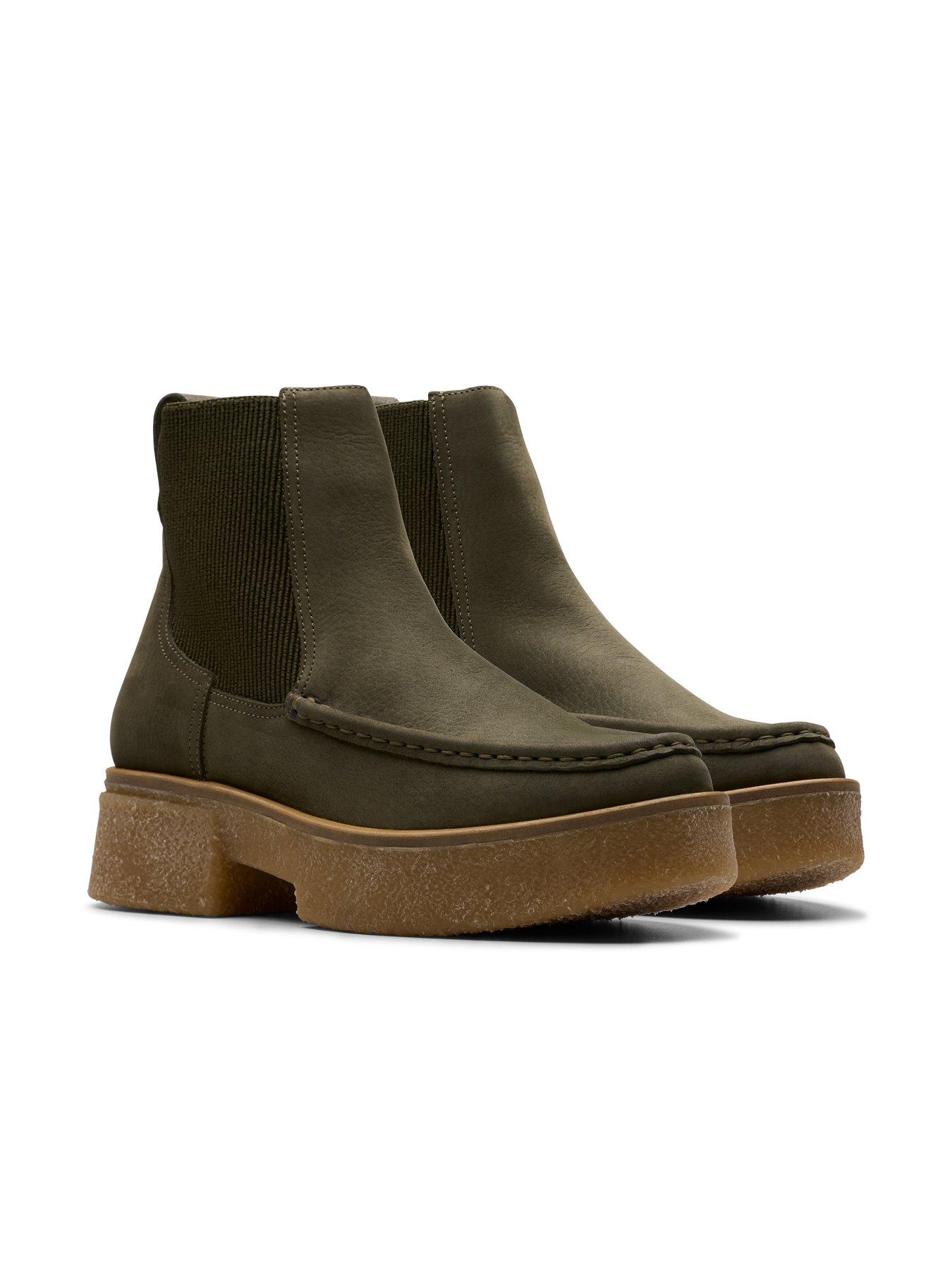  image of clarks-linoso-top-ankle-boot-dark-green