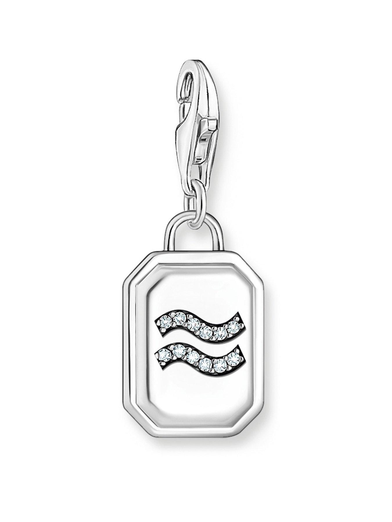 undefined Libra Zodiac Charm: Retro-Inspired Octagon, 925 Silver