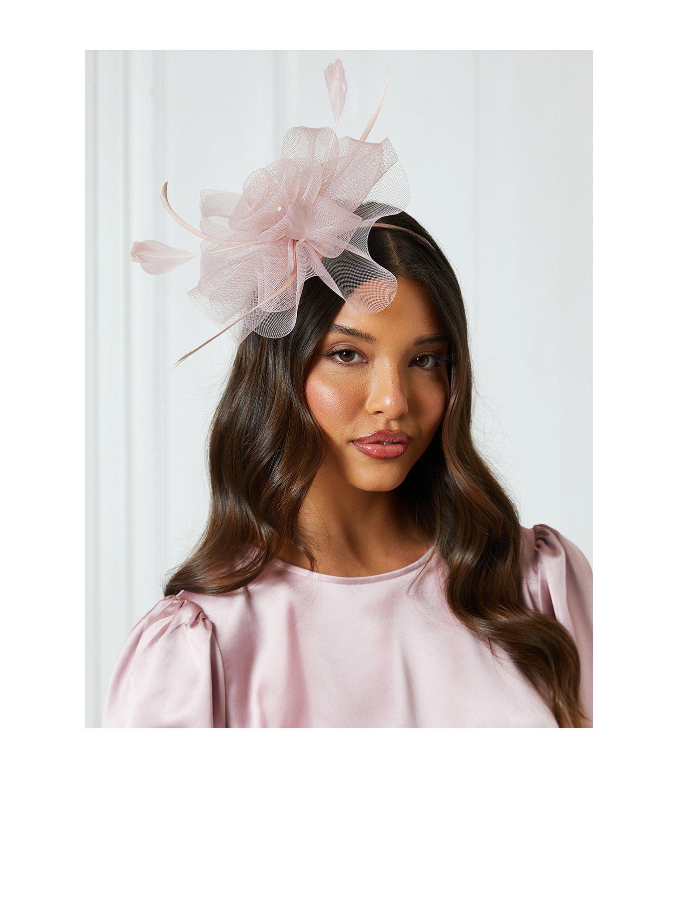Quiz Blush Pink Diamante Flower Headband Fascinator 