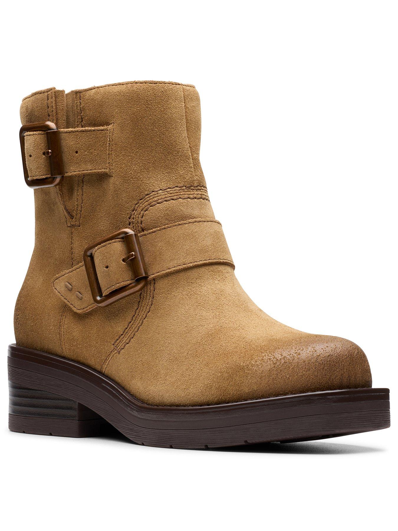  image of clarks-rebelle-buckle-suede-ankle-boot