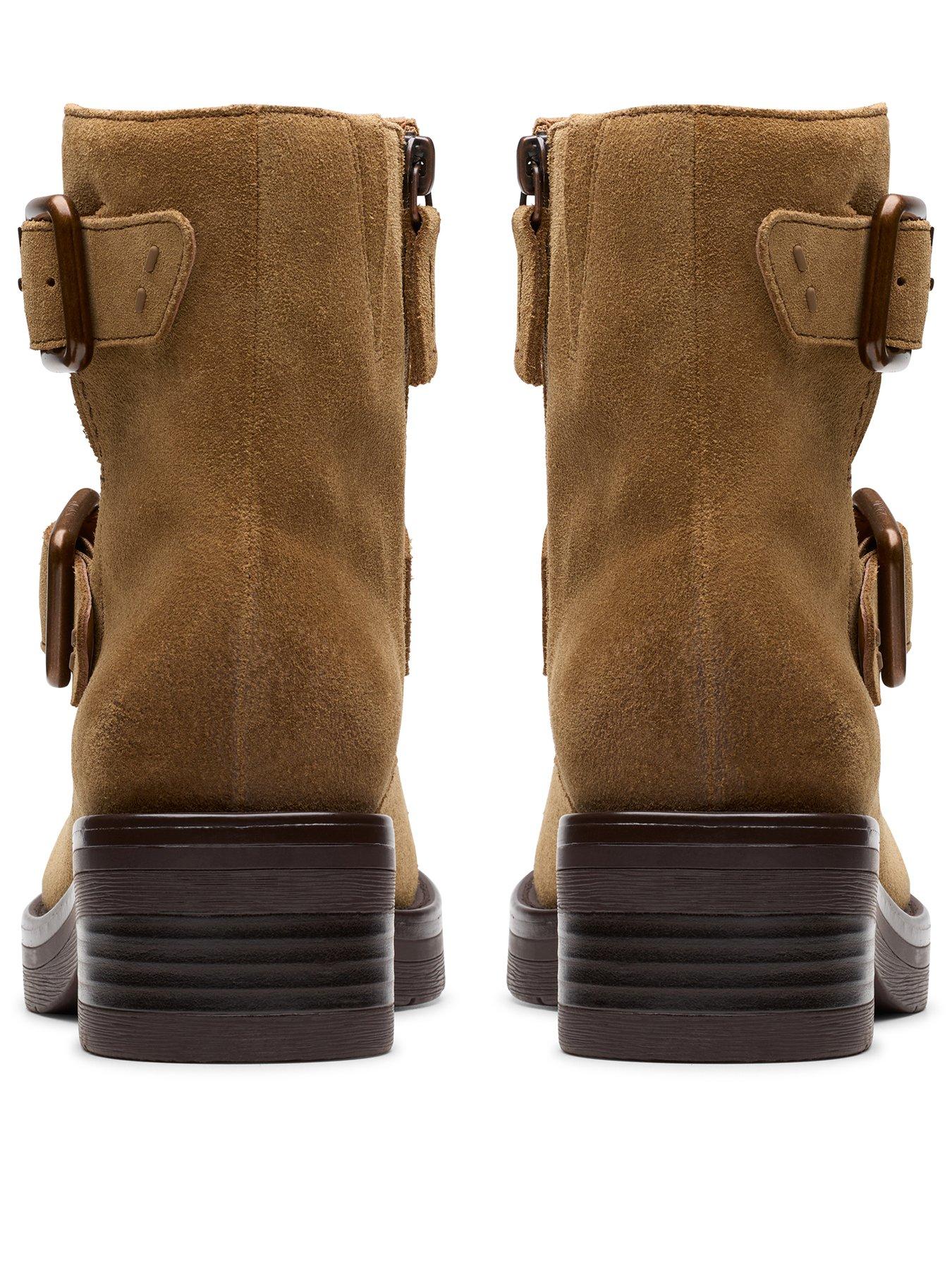  image of clarks-rebelle-buckle-suede-ankle-boot