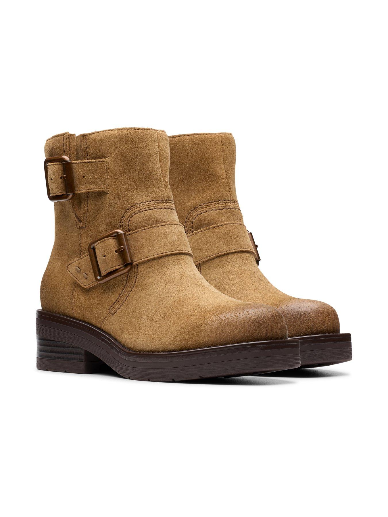  image of clarks-rebelle-buckle-suede-ankle-boot