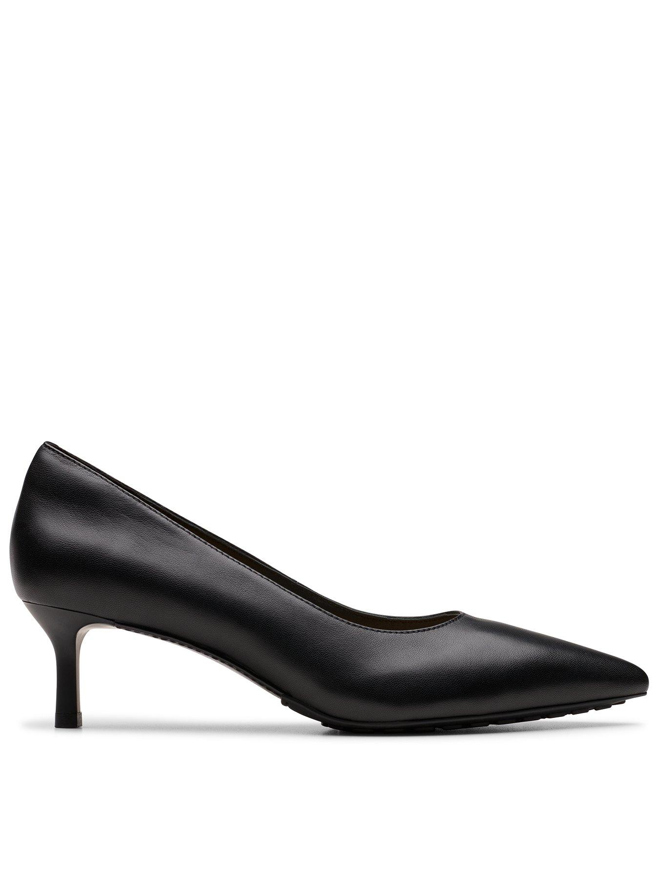 undefined Adela Leather Court Heeled Shoe - Black