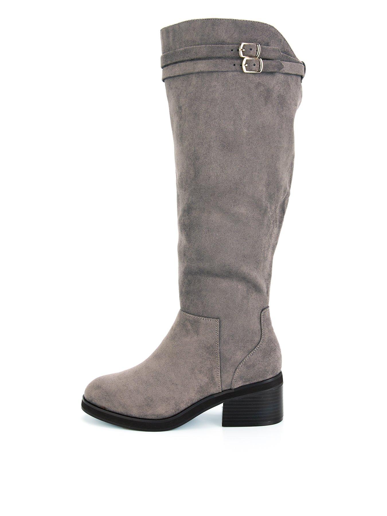 undefined Wide Fit With Wider Fitting Calf Knee Boot - Taupe