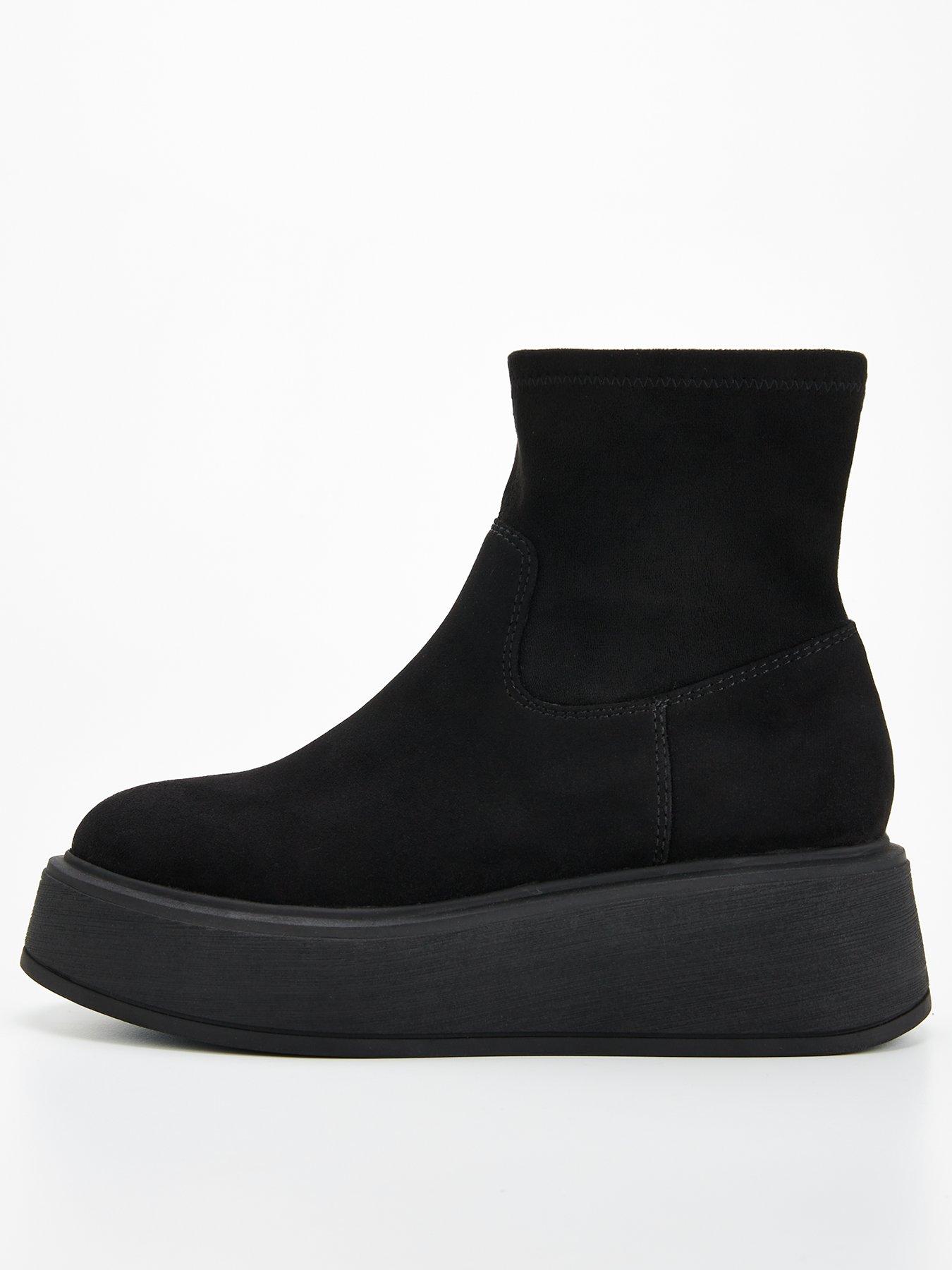 undefined Wedge Ankle Sock Boot - Black