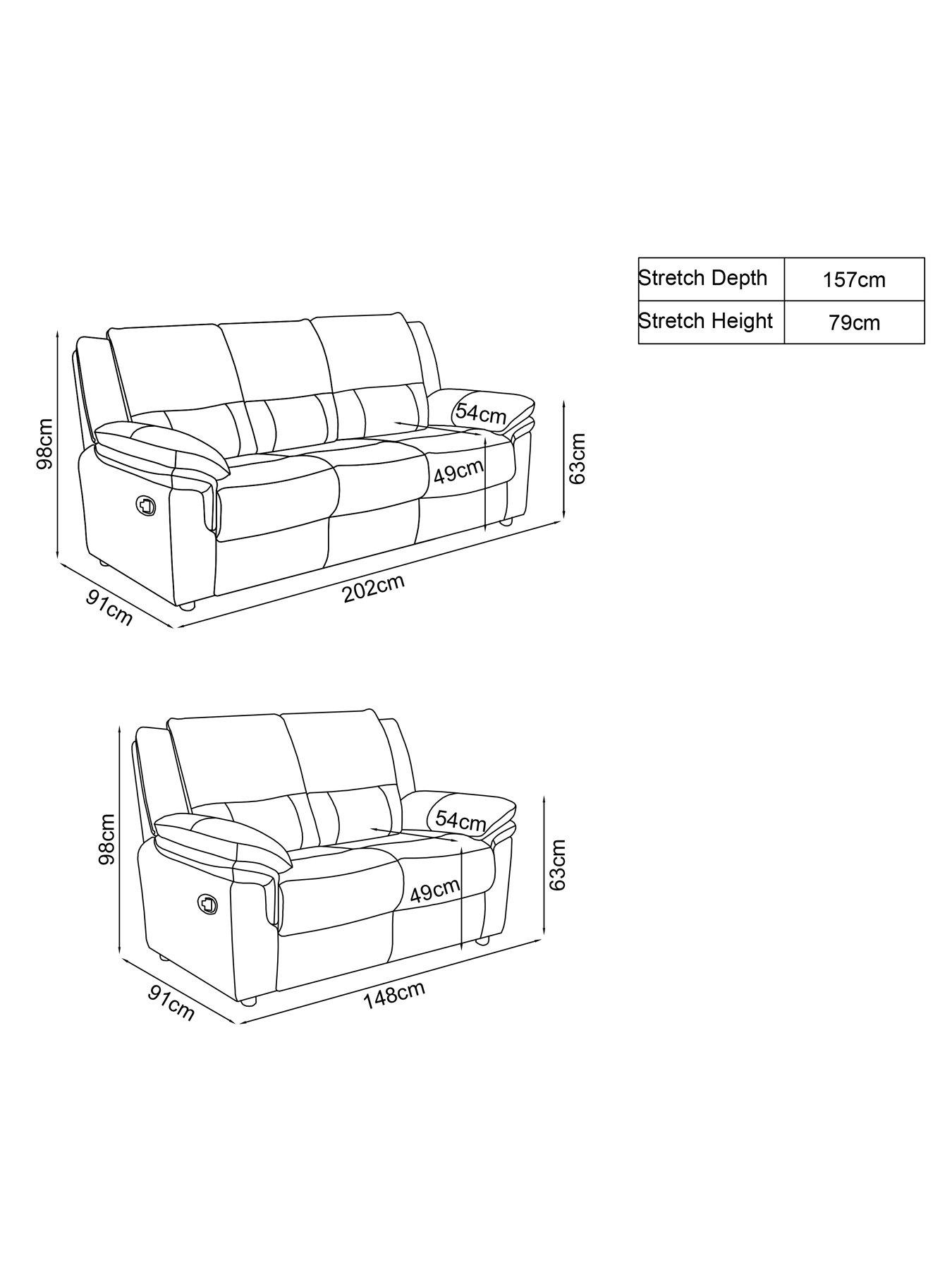 Image 2 of 2 of Very Home Albion Fabric 3 + 2 Seater Manual Recliner Sofa
