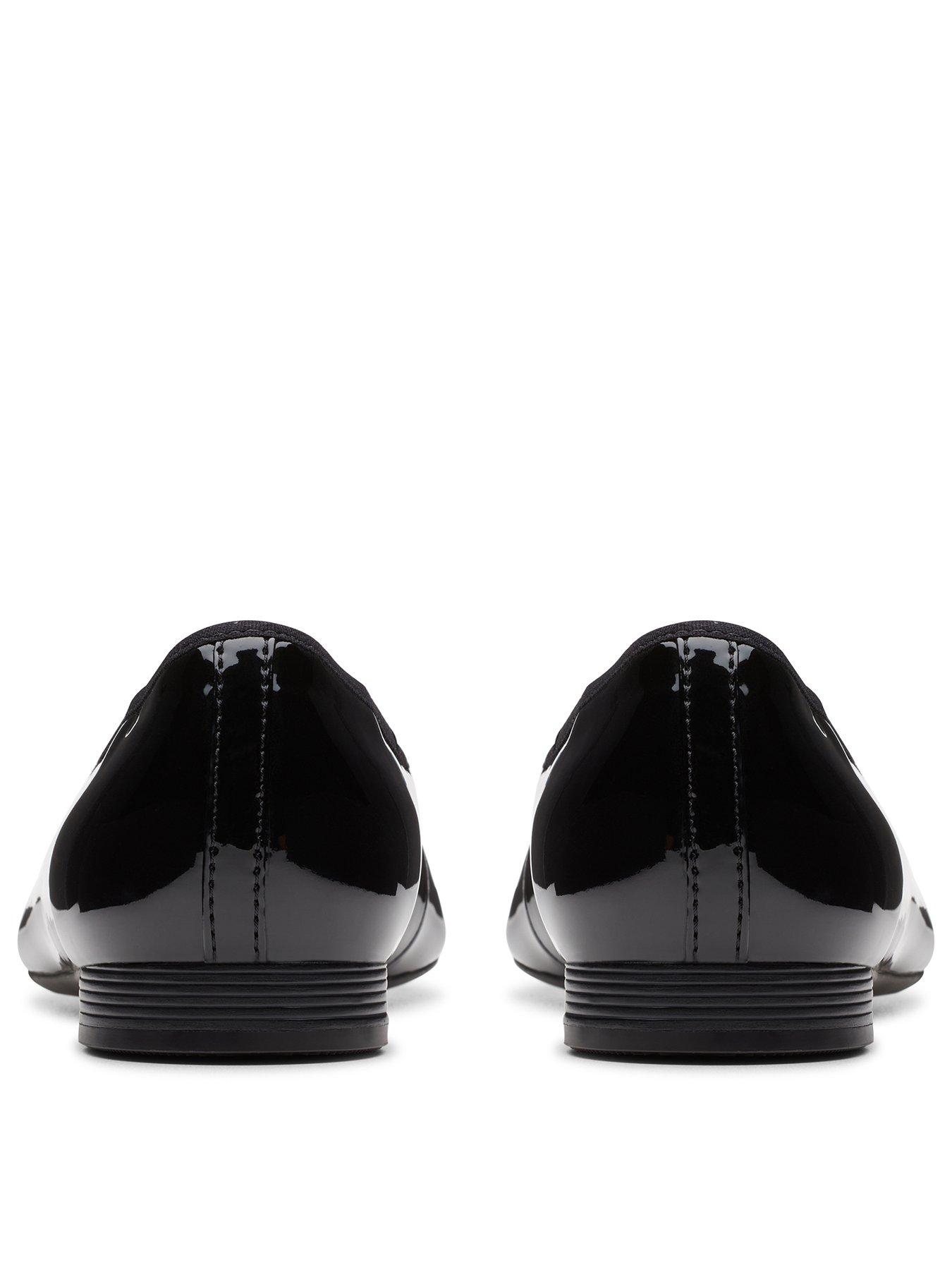 Image 3 of 7 of Clarks Womens Loreleigh Rae Glossy Patent Bow Detail Lightweight Ballet Pumps - Black