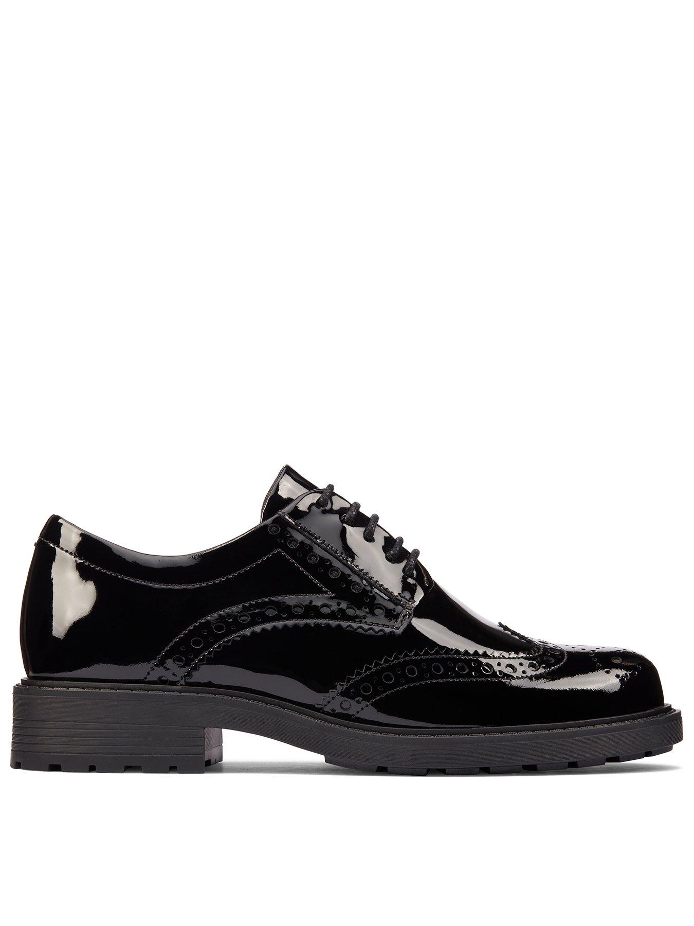 Clarks Orinoco2 Limit Wide Fit Brogue Black Patent Littlewoods