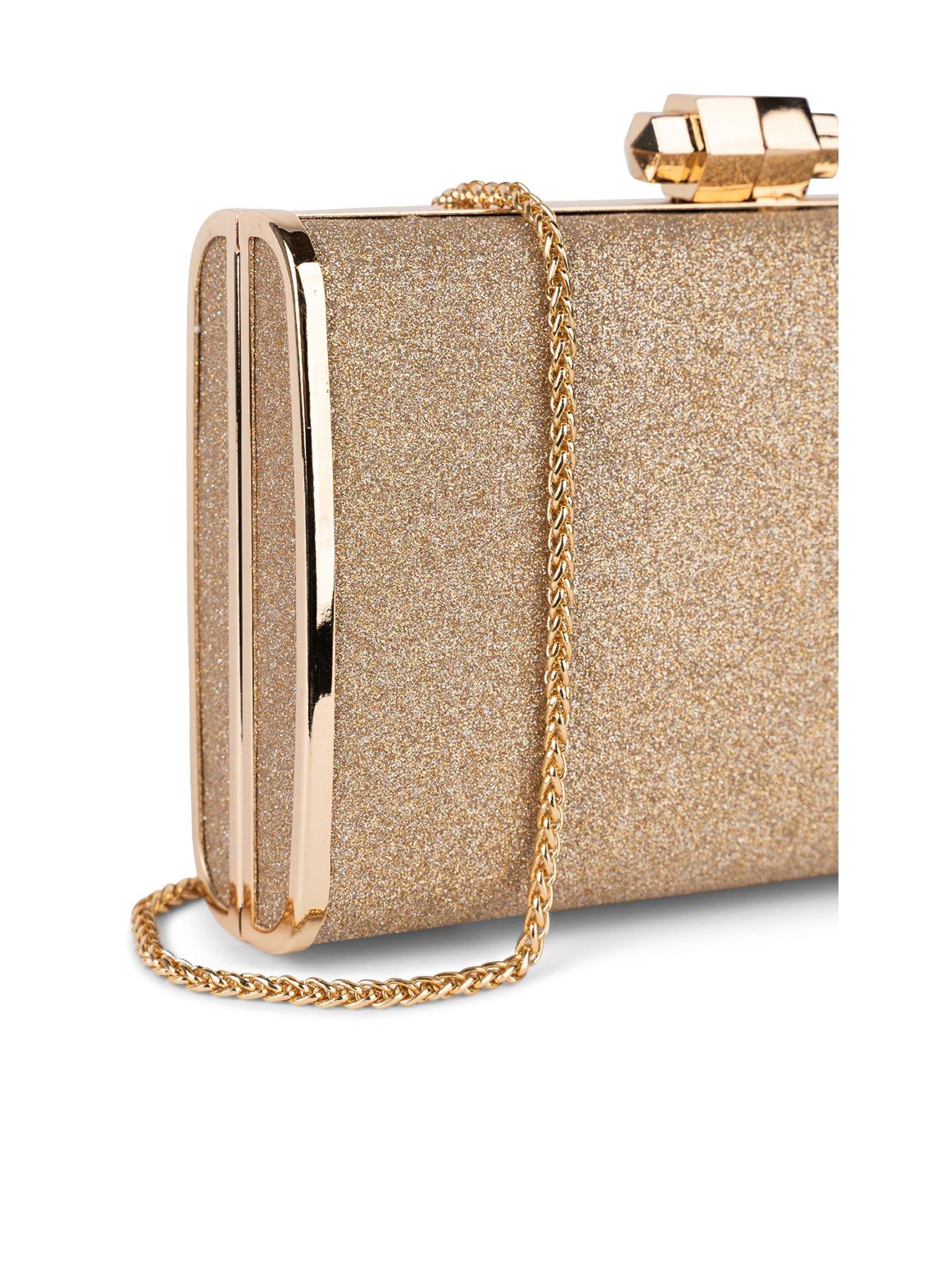 Image 2 of 3 of Paradox London Devica Glitter Clutch Bag - Gold