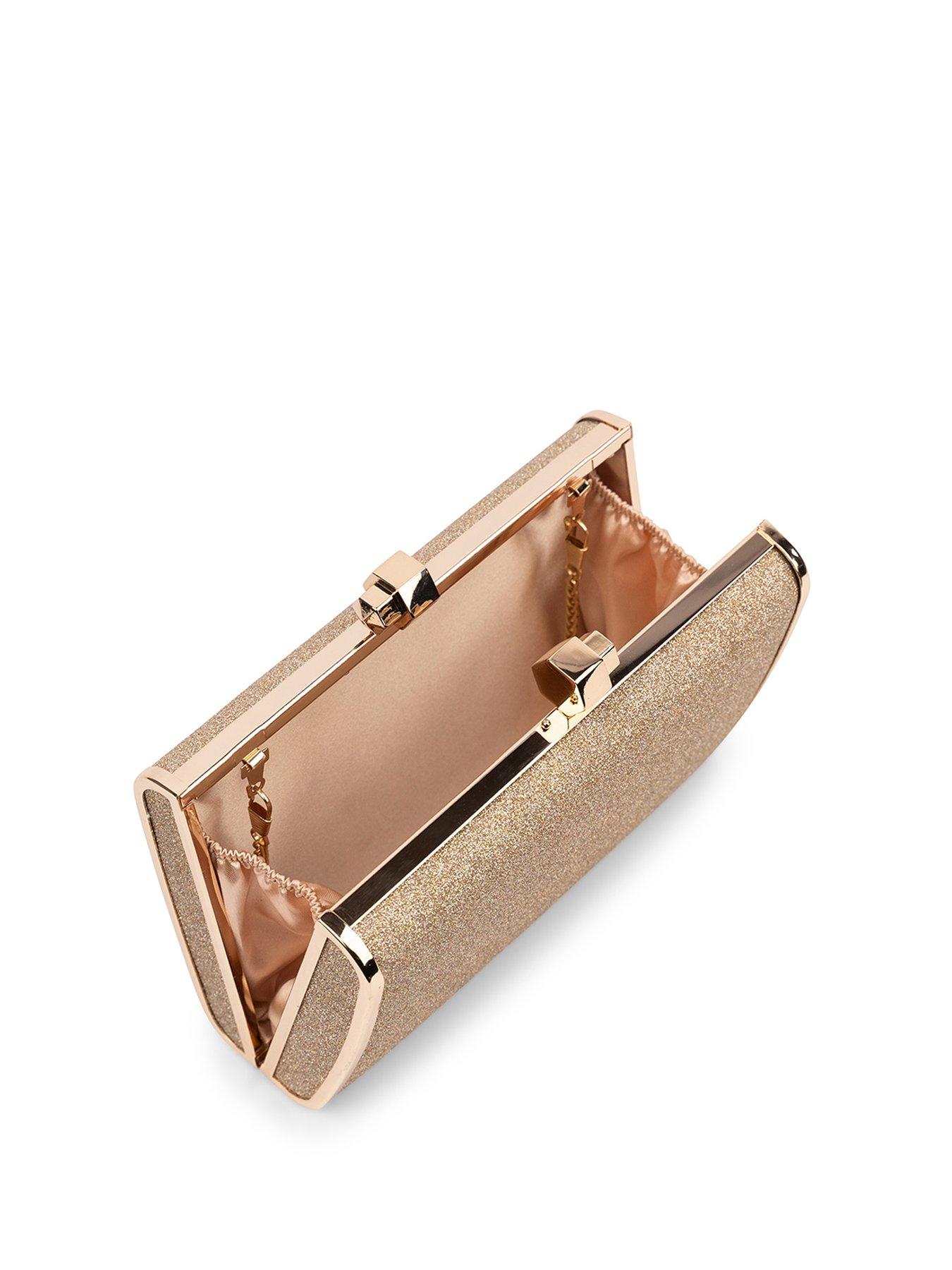 Image 3 of 3 of Paradox London Devica Glitter Clutch Bag - Gold