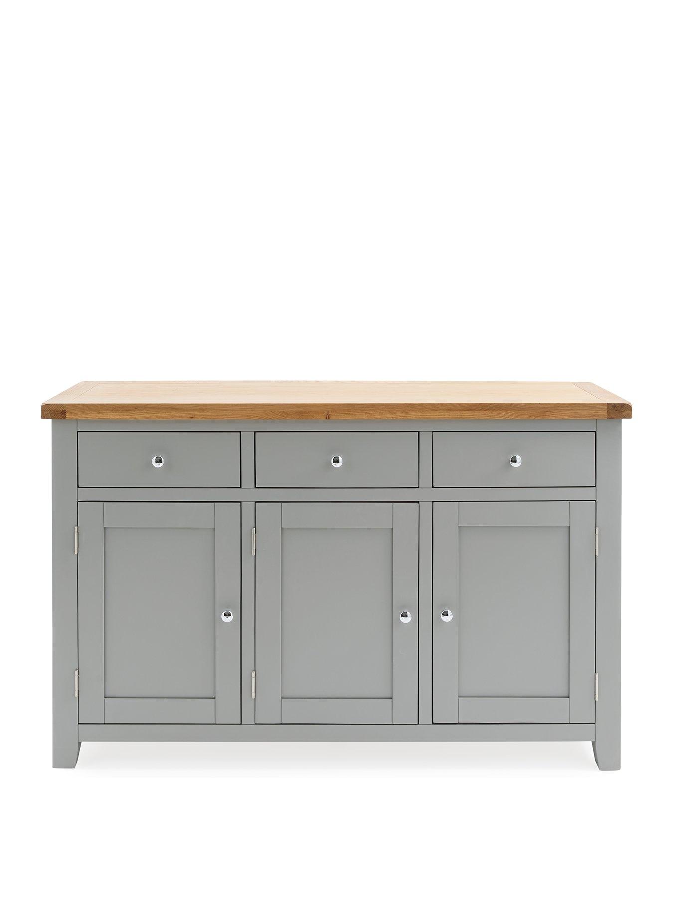  image of very-home-hamilton-ready-assembled-3-door-3-drawer-sideboard-darknbspgreyoak-contains-solid-wood