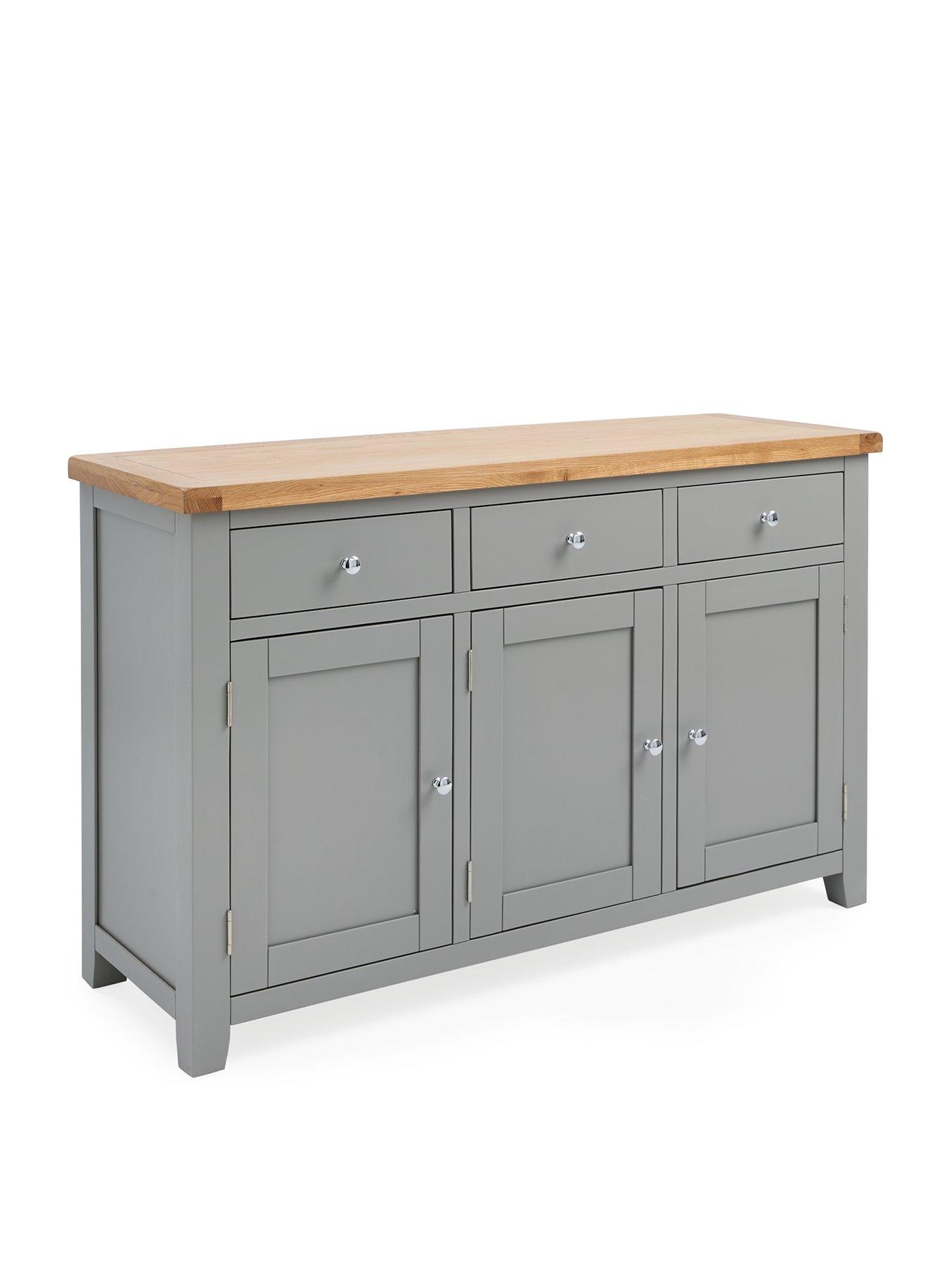  image of very-home-hamilton-ready-assembled-3-door-3-drawer-sideboard-darknbspgreyoak-contains-solid-wood