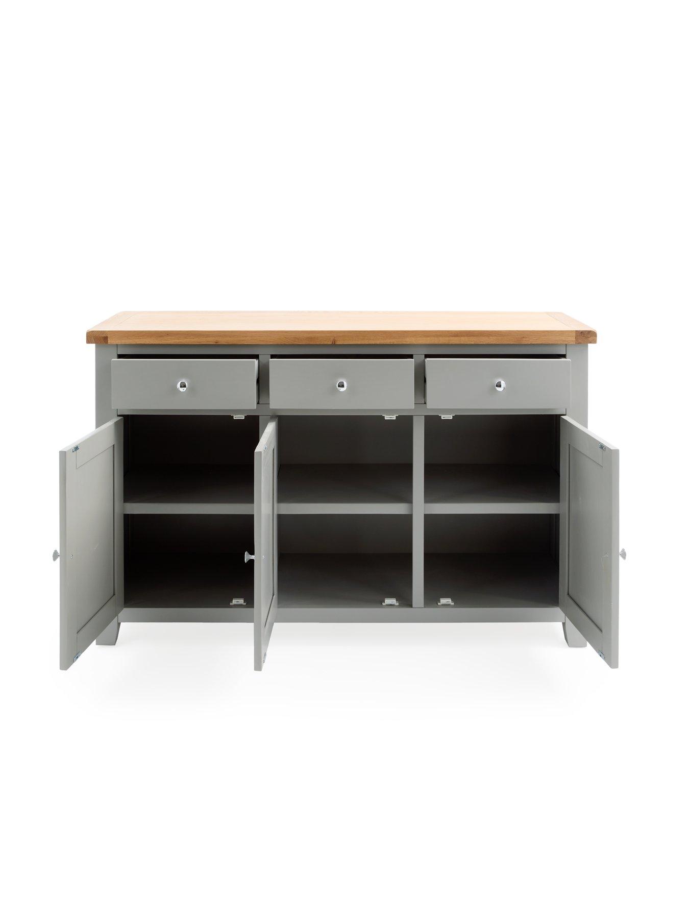  image of very-home-hamilton-ready-assembled-3-door-3-drawer-sideboard-darknbspgreyoak-contains-solid-wood