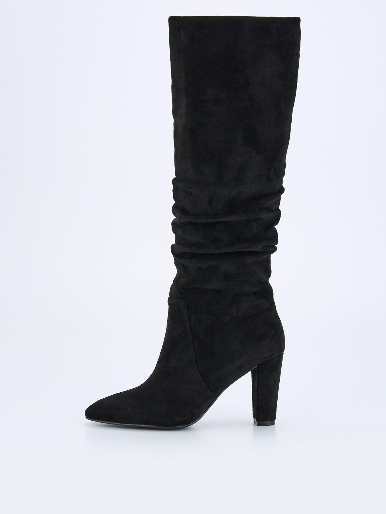undefined Slouch Knee Boot - Black