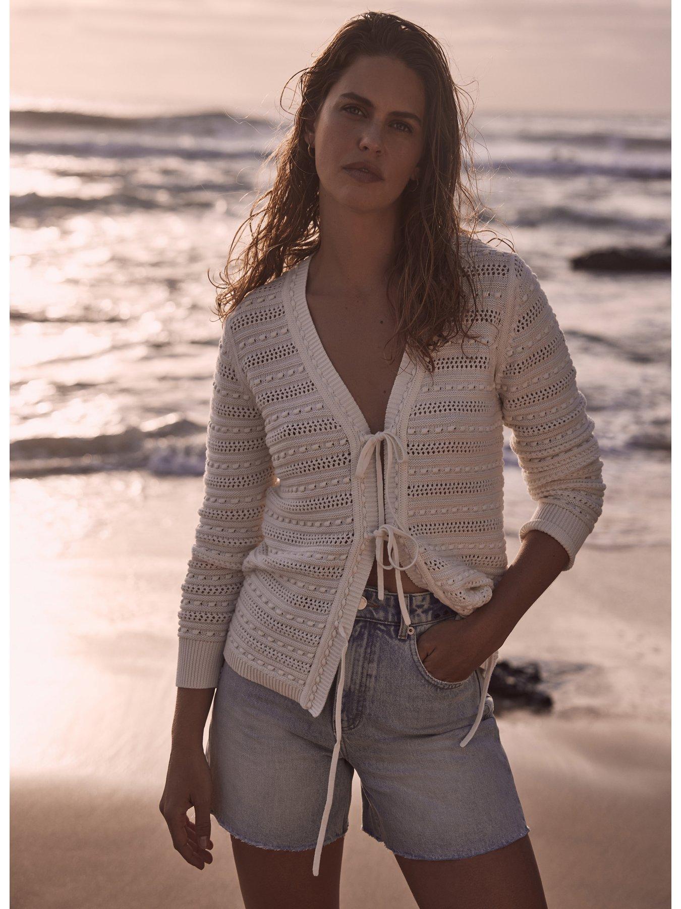 Mint Velvet Ivory Crochet Cardigan | Littlewoods