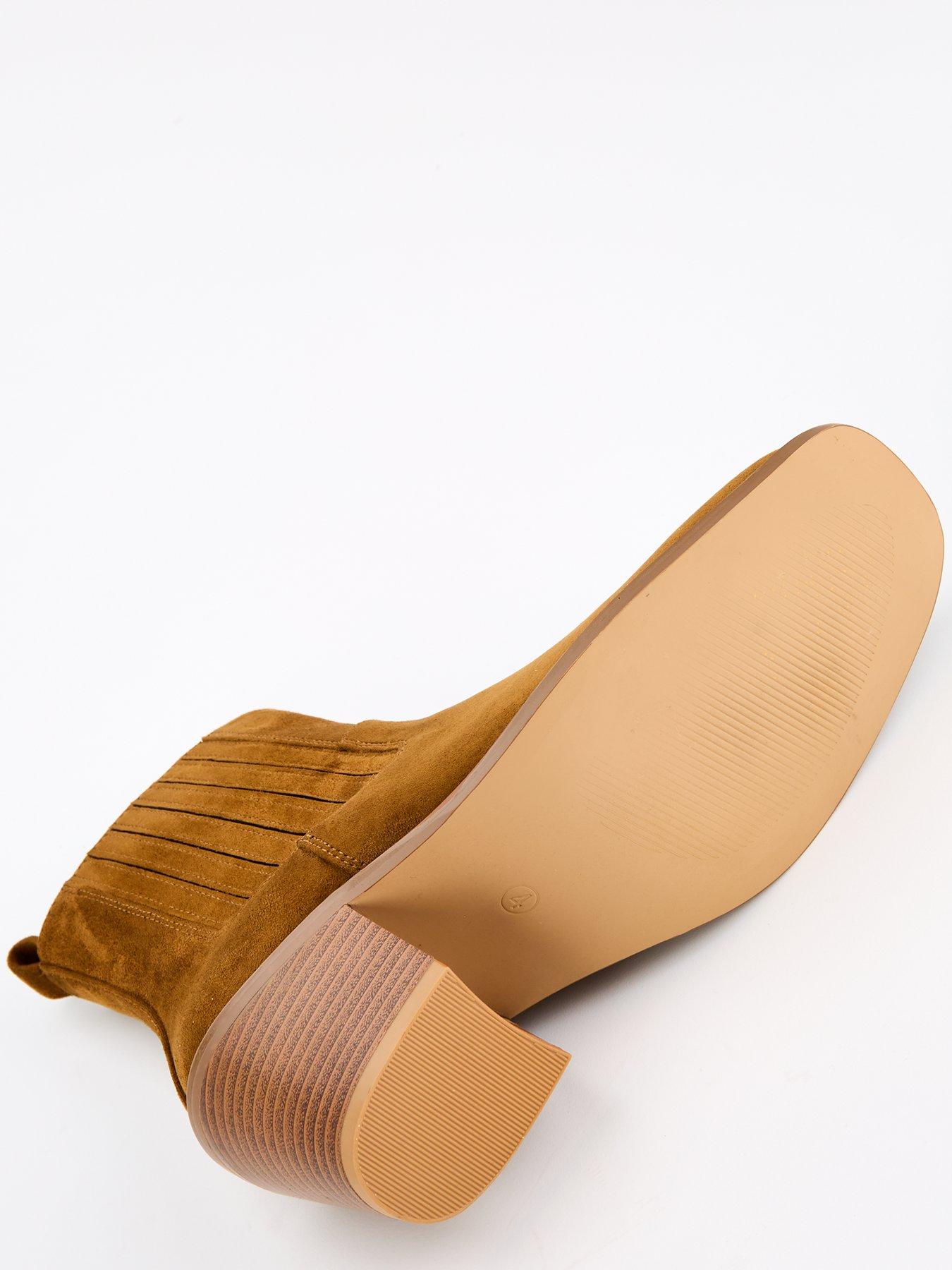 Tan Square Toe Ankle Boots main image 0