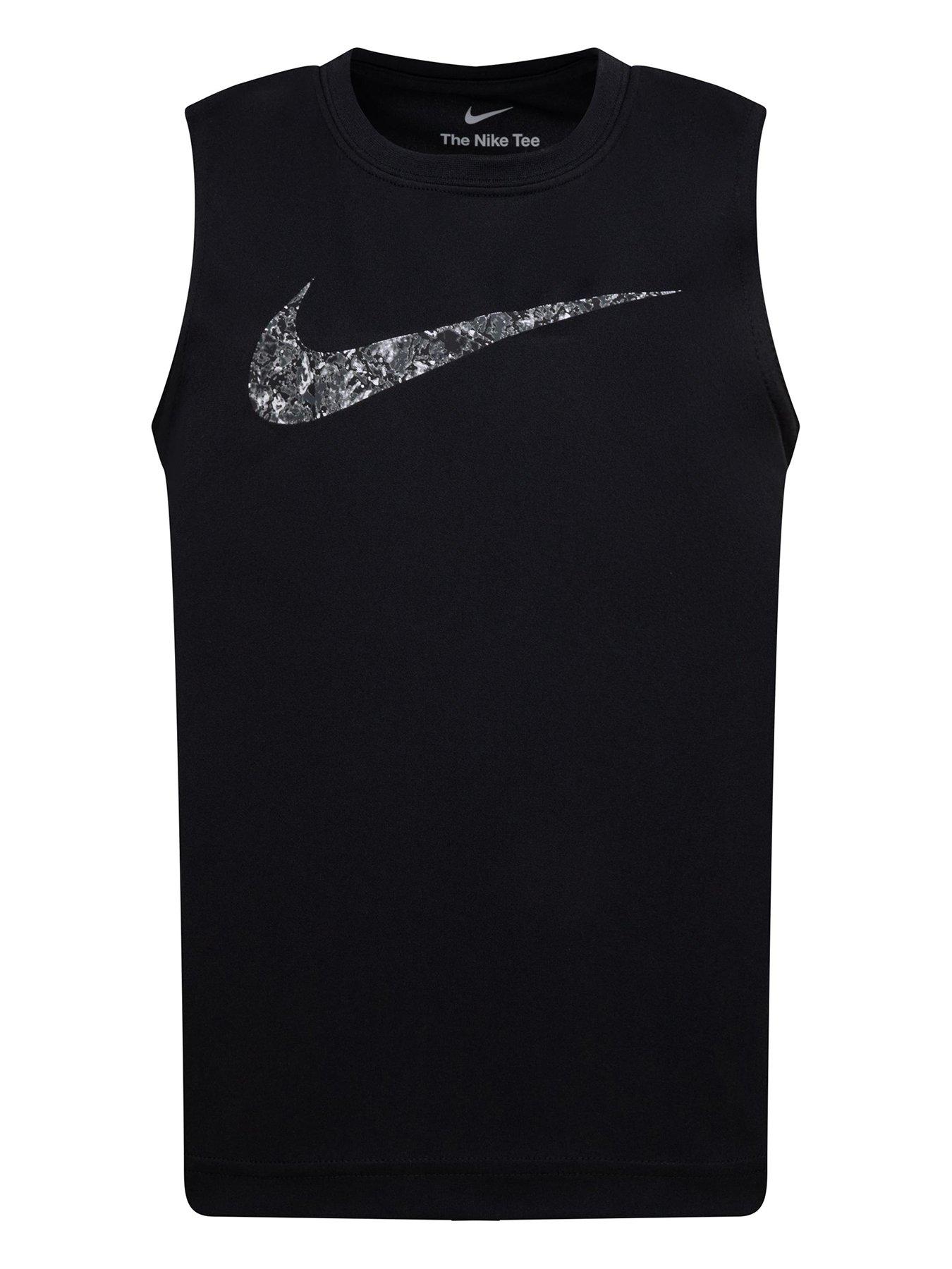 Nike Kids Boys Swoosh Tank Black Littlewoods