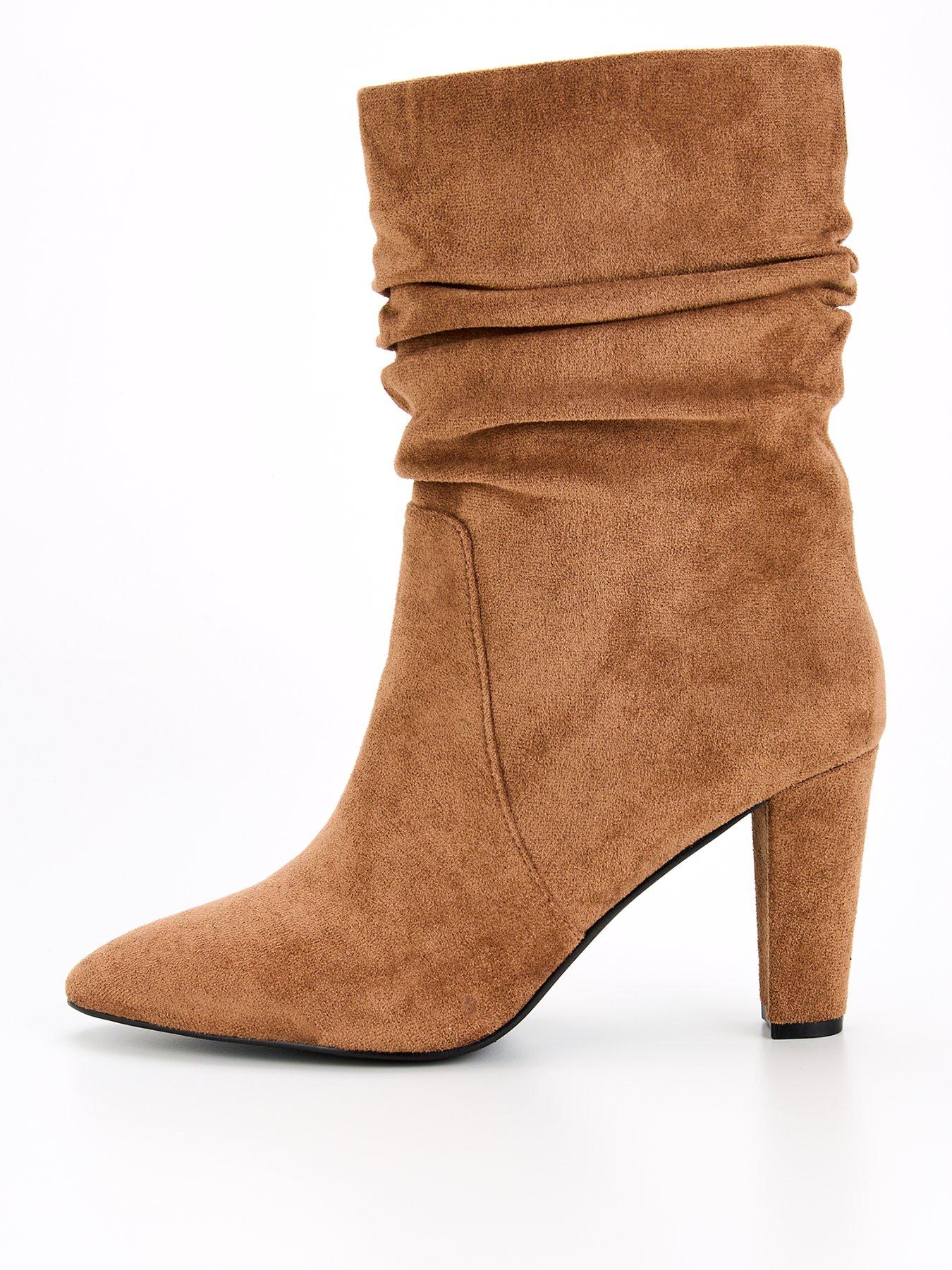 V by Very Slouch Calf Boot Brown littlewoods