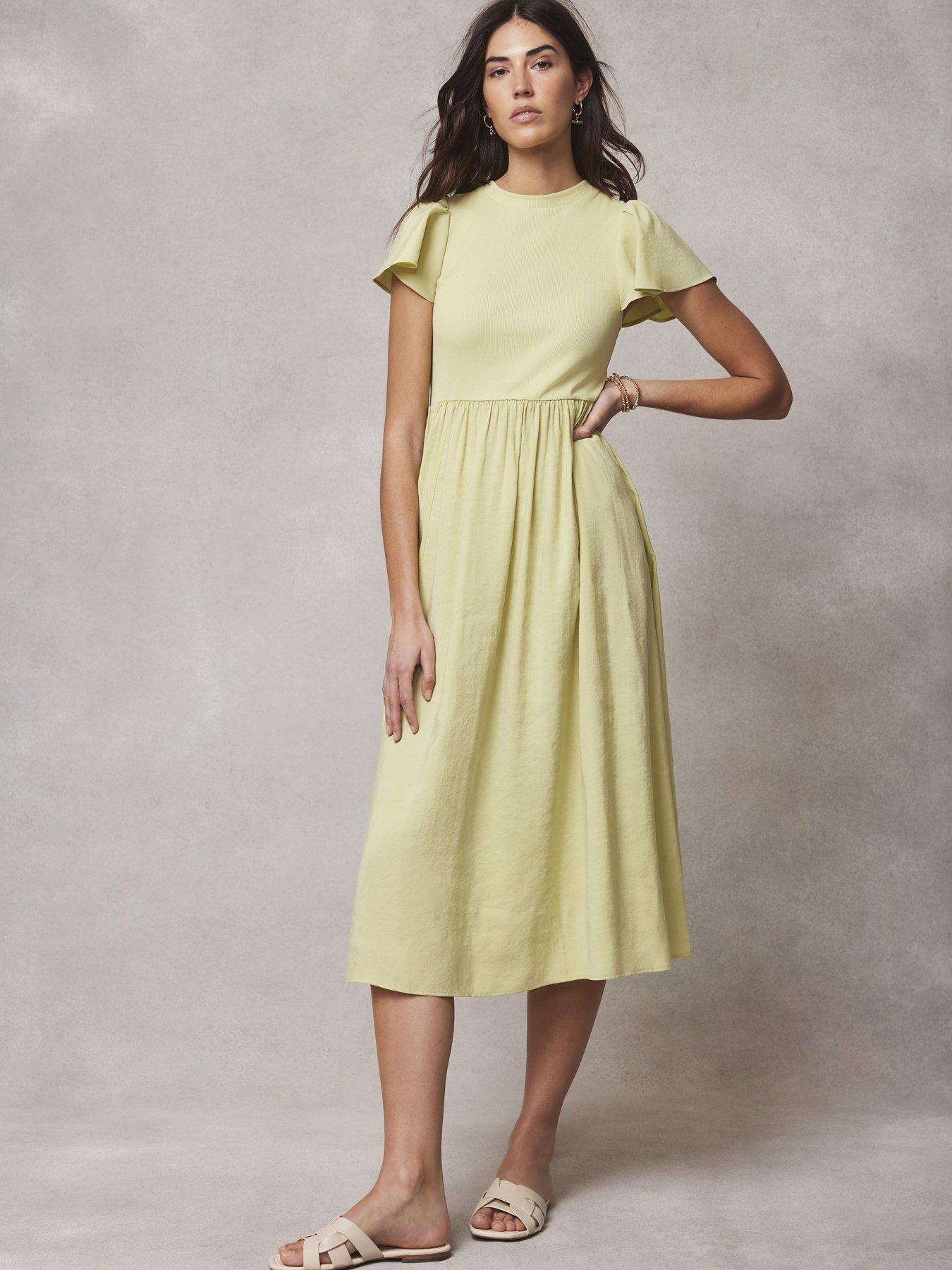 Mint Velvet Cupro Jersey Mix Midi Dress littlewoods