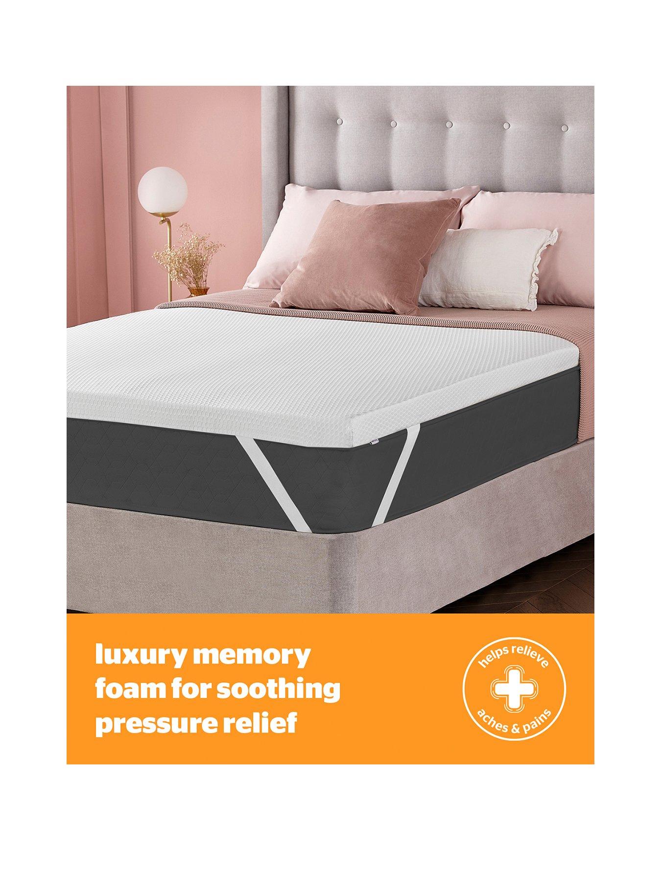 Image 2 of 7 of Silentnight Impress 2.5cm Memory Foam Mattress Topper and Firm Memory Foam Pillow Bundle