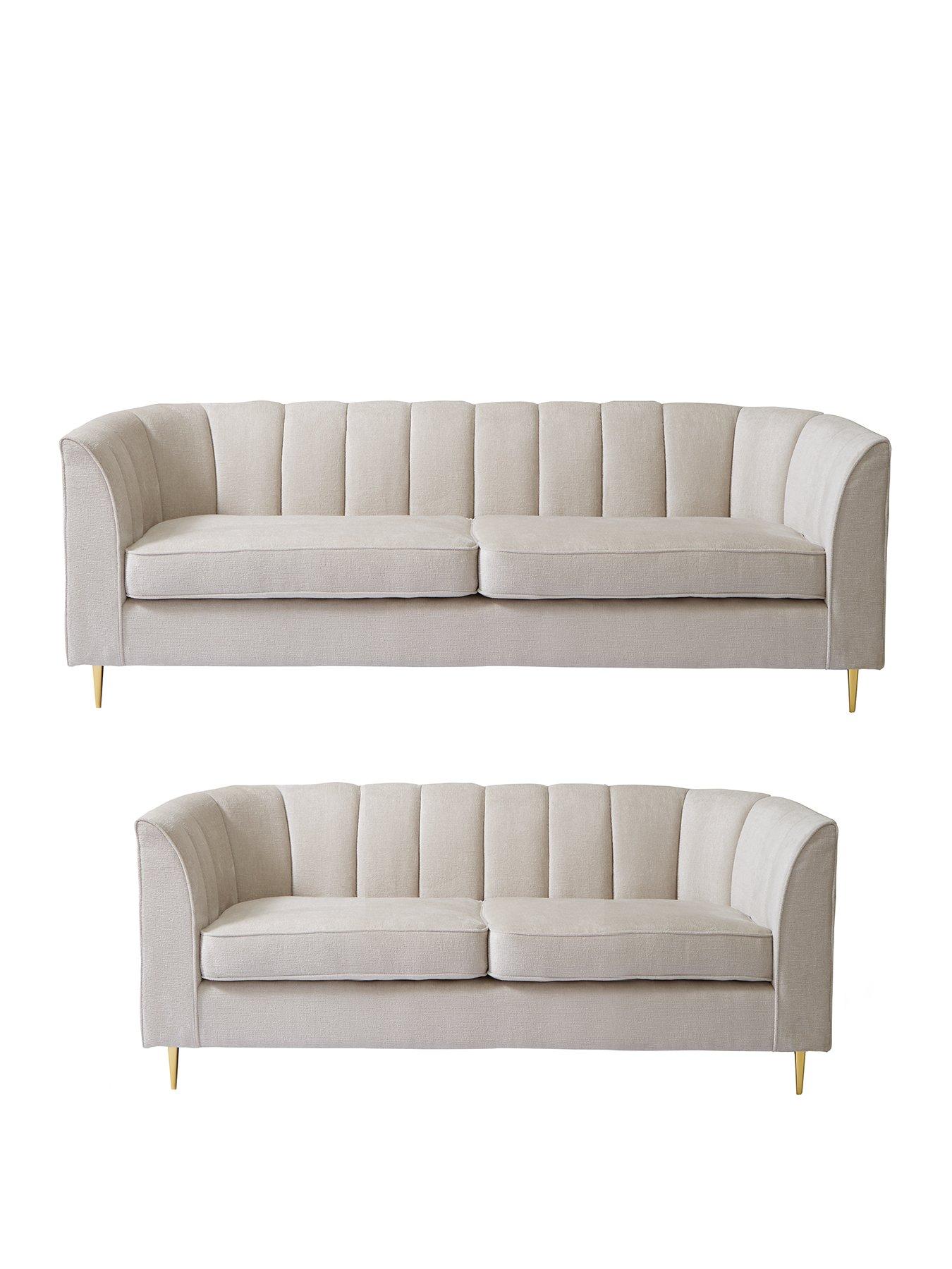 Very Home Guild 3 + 2 Seater Fabric Sofa Set (Buy  &  SAVE!) - Ivory