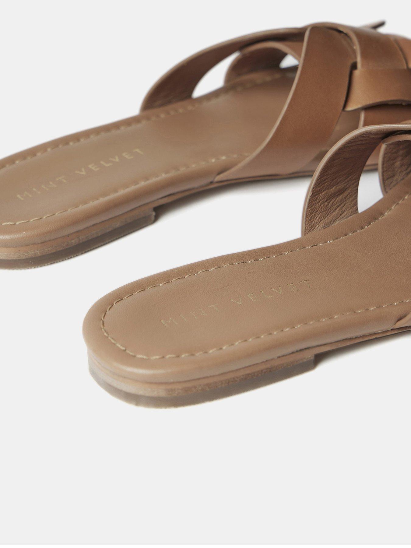 Velvet flat sandals hotsell