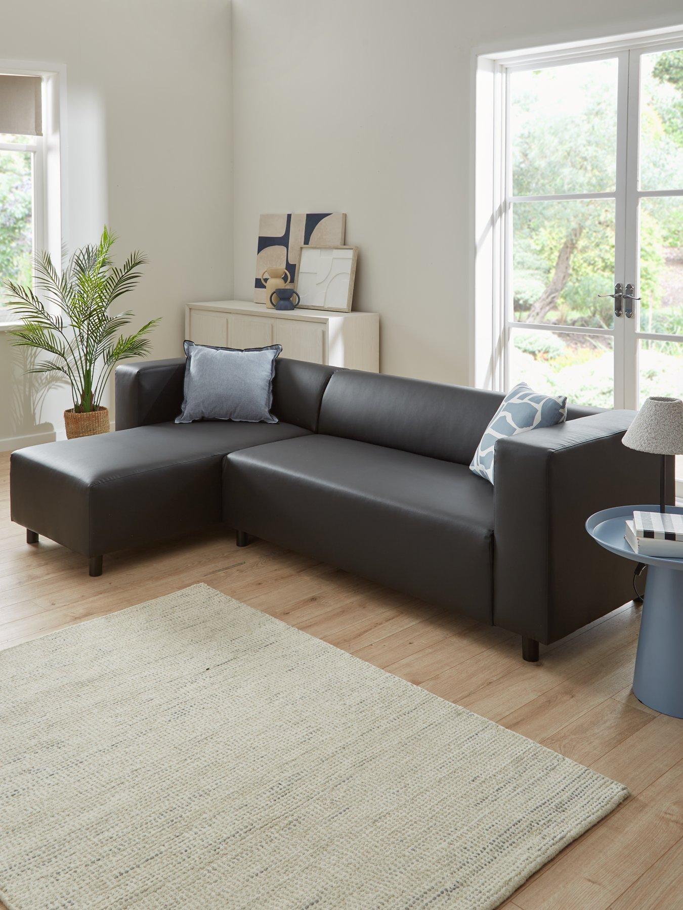 The Very Collection Clarke Left Hand Corner Faux Leather Chaise Sofa
