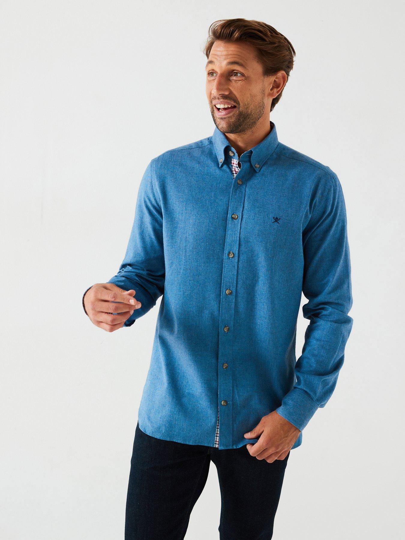 hackett-flannel-trim-long-sleeve-shirt-blue