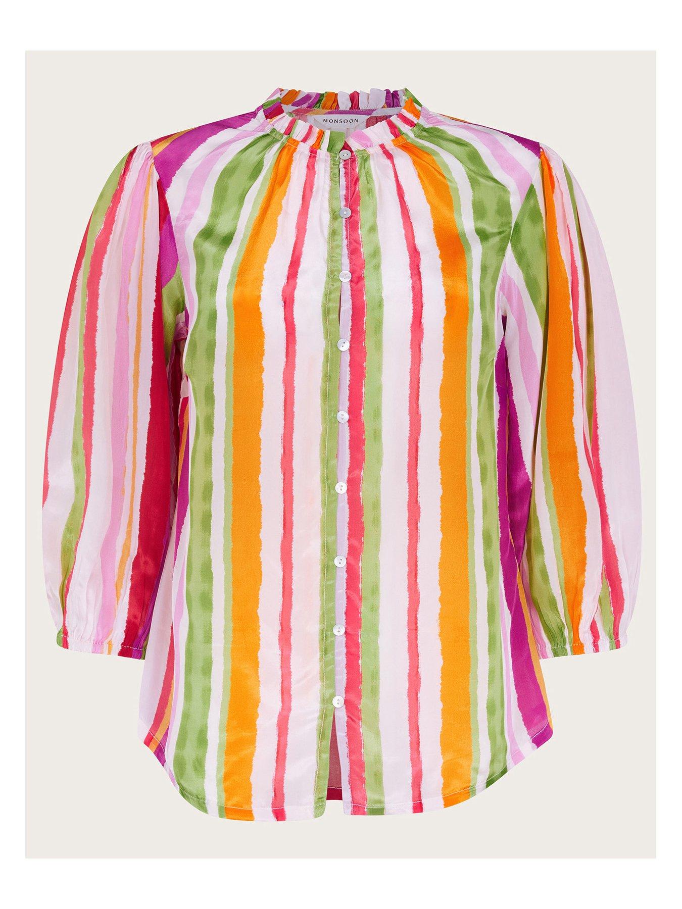 Image 5 of 5 of Monsoon Elsie Stripe Blouse - Orange
