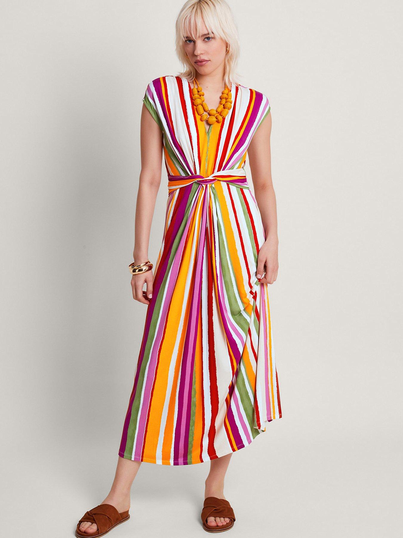 Monsoon Elise Stripe Maxi Dress Multi littlewoods