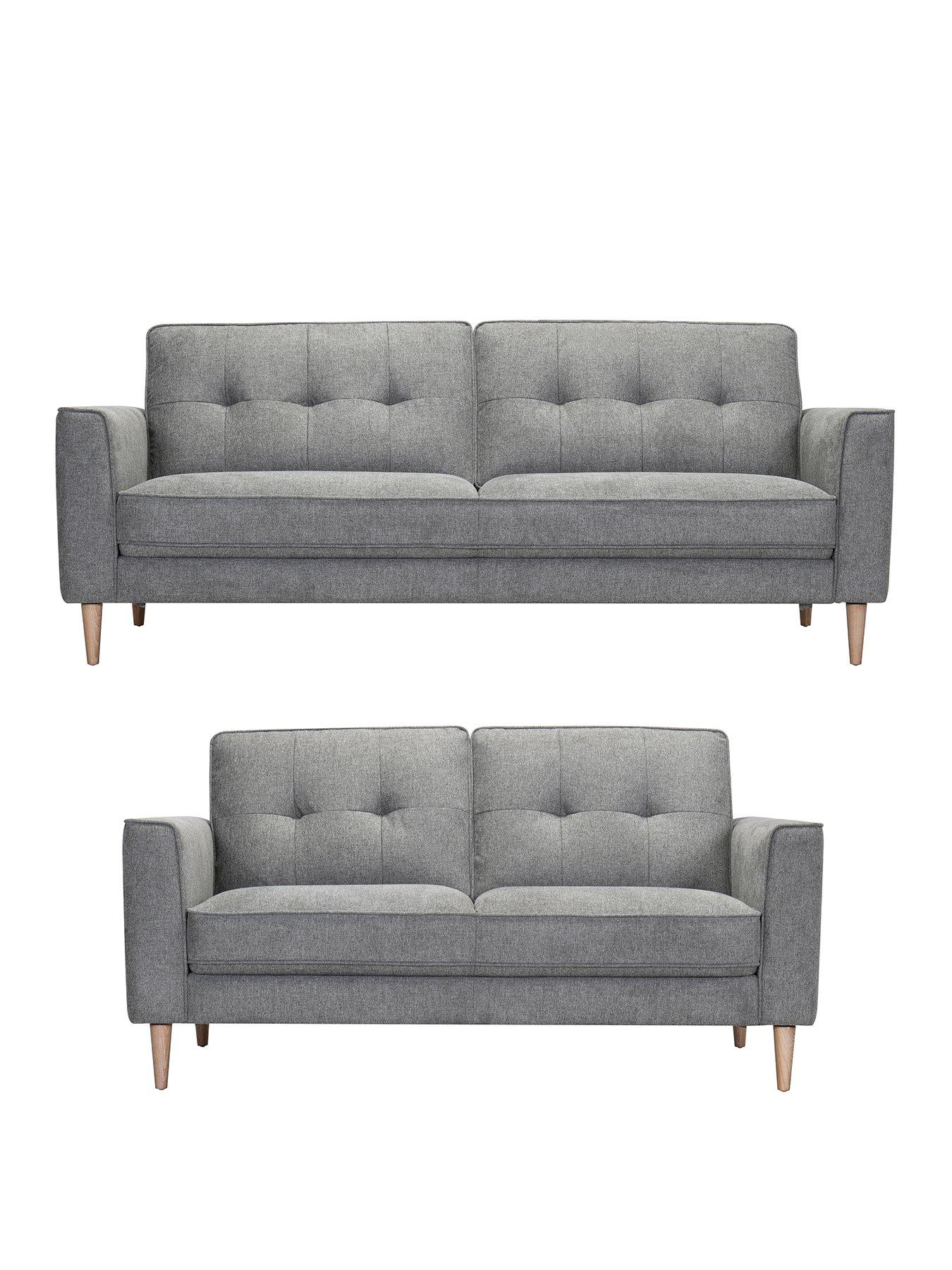 Image 1 of 6 of Very Home Oxford 3 + 2 Seater Fabric Sofa Set - Grey&nbsp;- FSC&reg; Certified